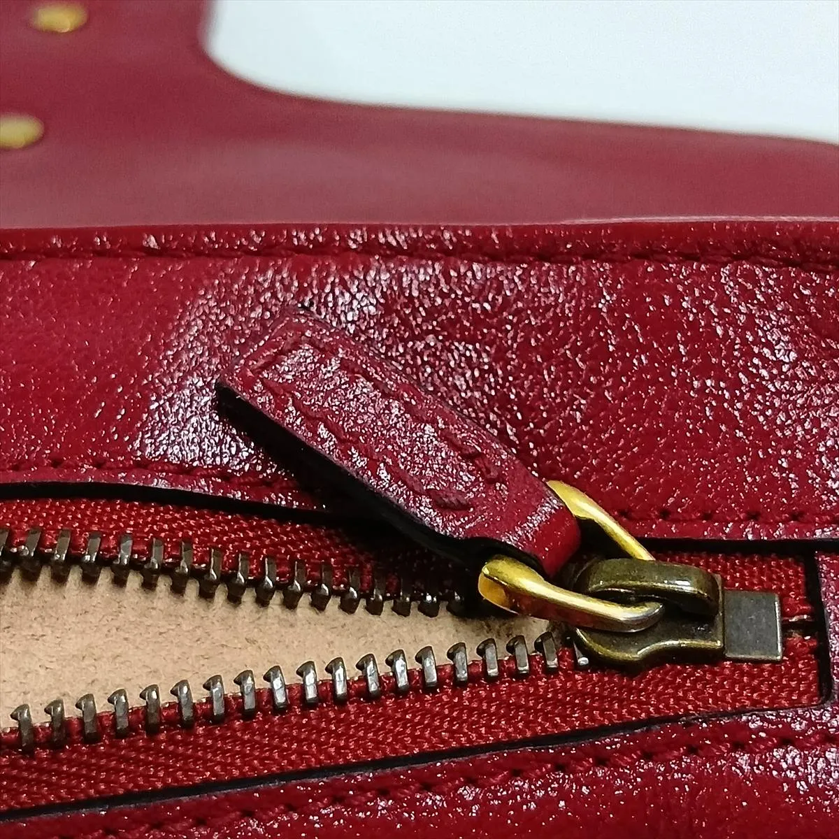 GG Marmont Leather Chain Shoulder Bag, Black x Red, 443497 — view 11