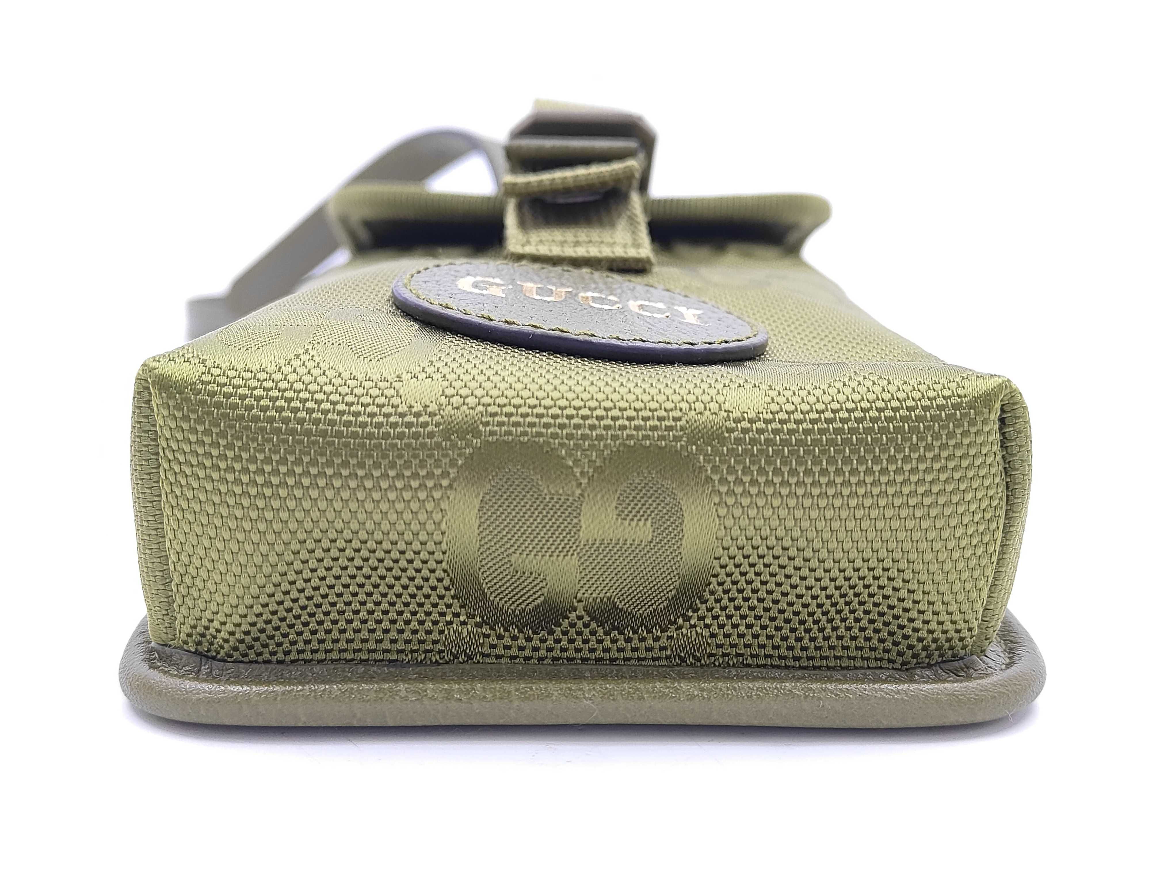 Off the Grid GG Nylon Leather Shoulder Bag, Khaki, 696018 (Body Bag/Shoulder Bag) — view 6