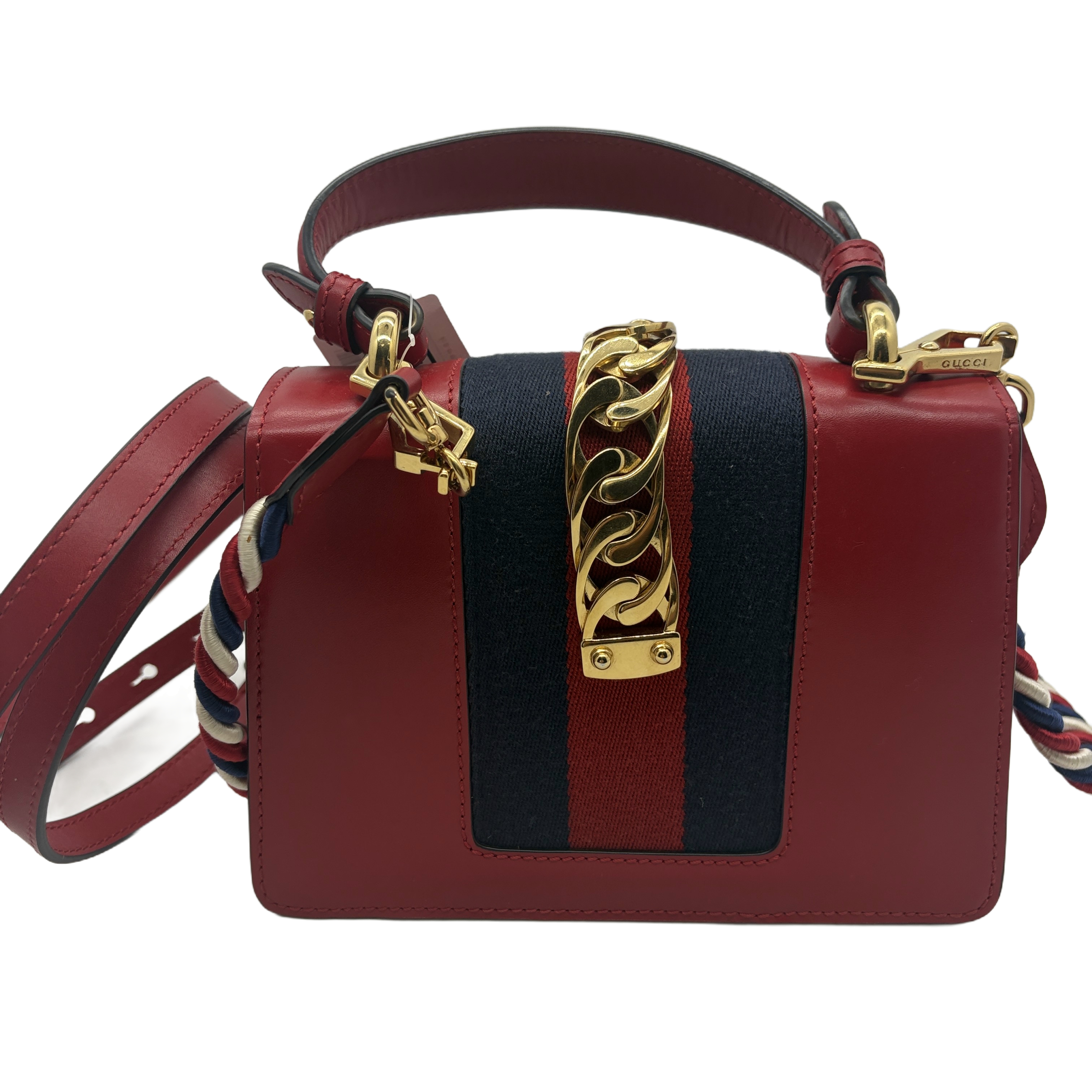 Sylvie Web Line Leather Chain Shoulder Bag — view 2