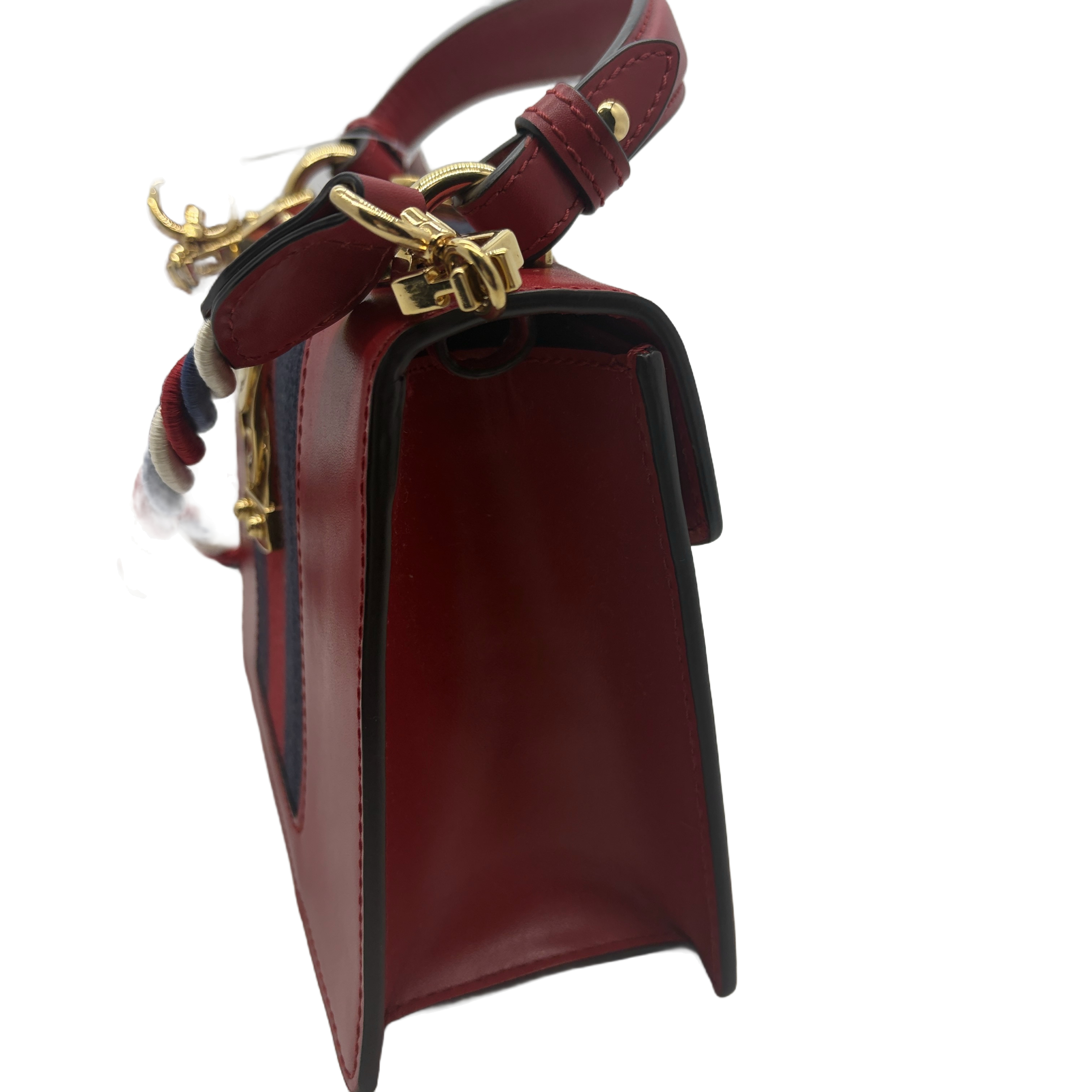 Sylvie Web Line Leather Chain Shoulder Bag — view 3