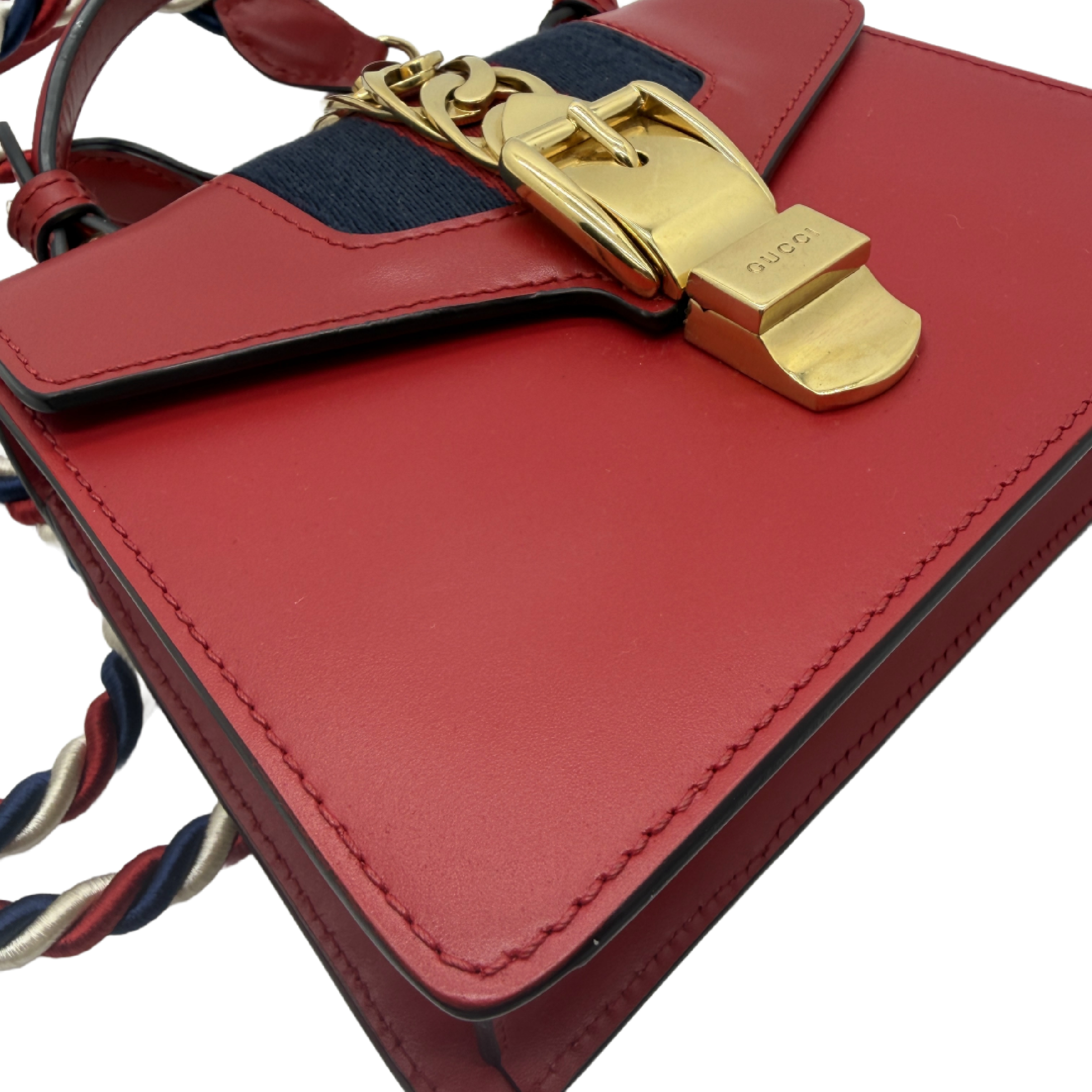 Sylvie Web Line Leather Chain Shoulder Bag — view 5