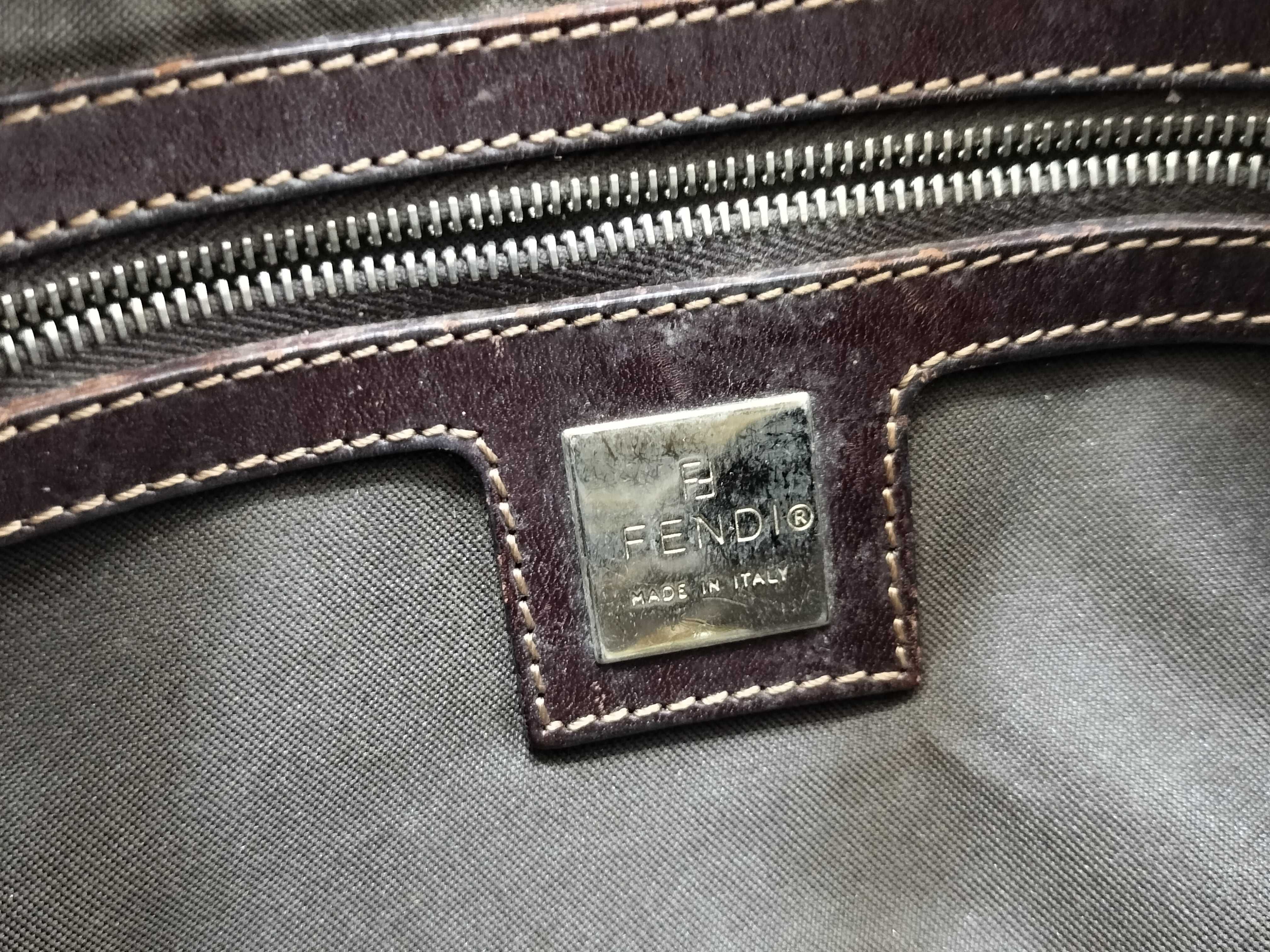 Mamma Bucket Denim x Leather Shoulder Bag — view 14