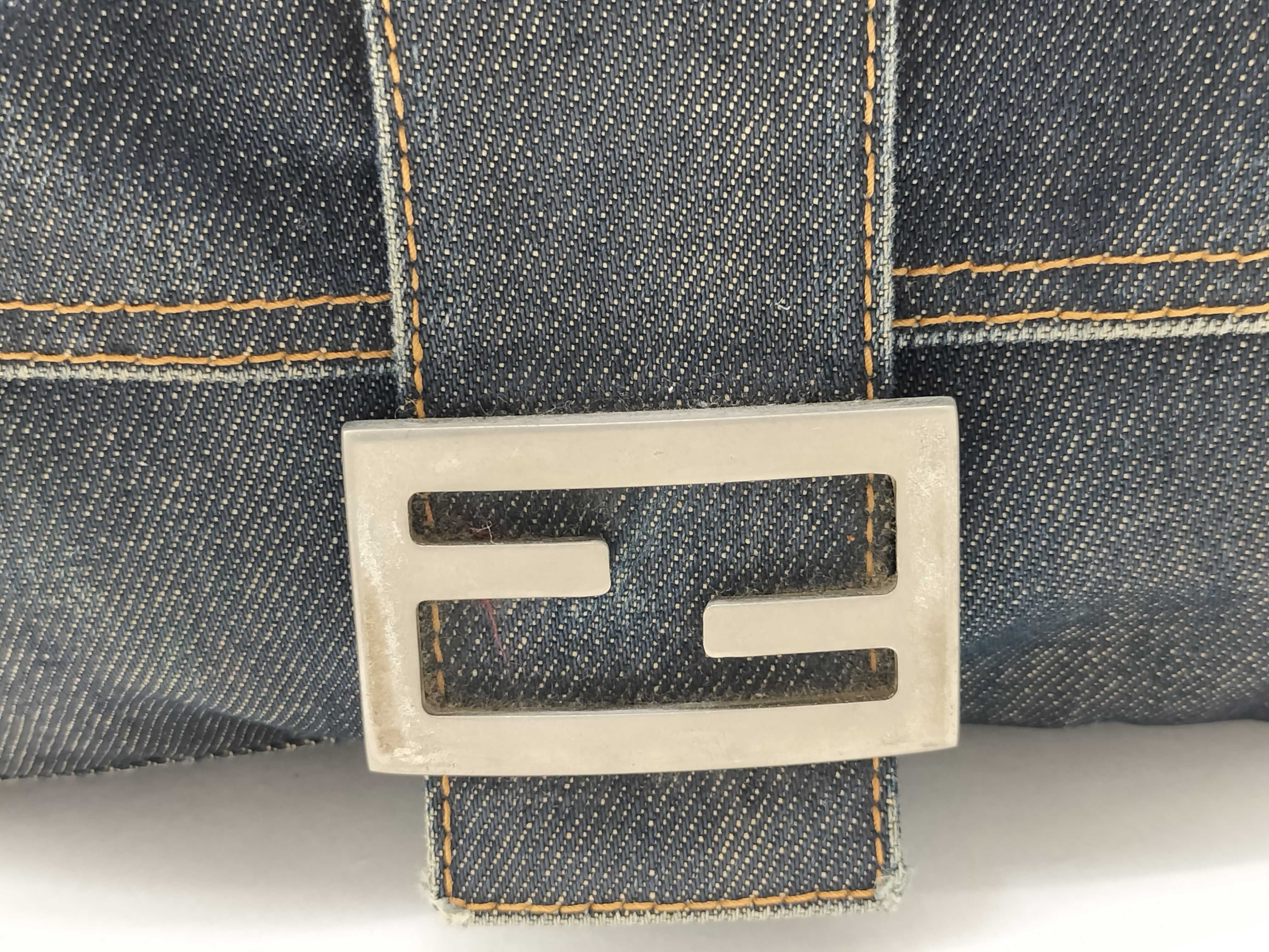 Mamma Bucket Denim x Leather Shoulder Bag — view 4