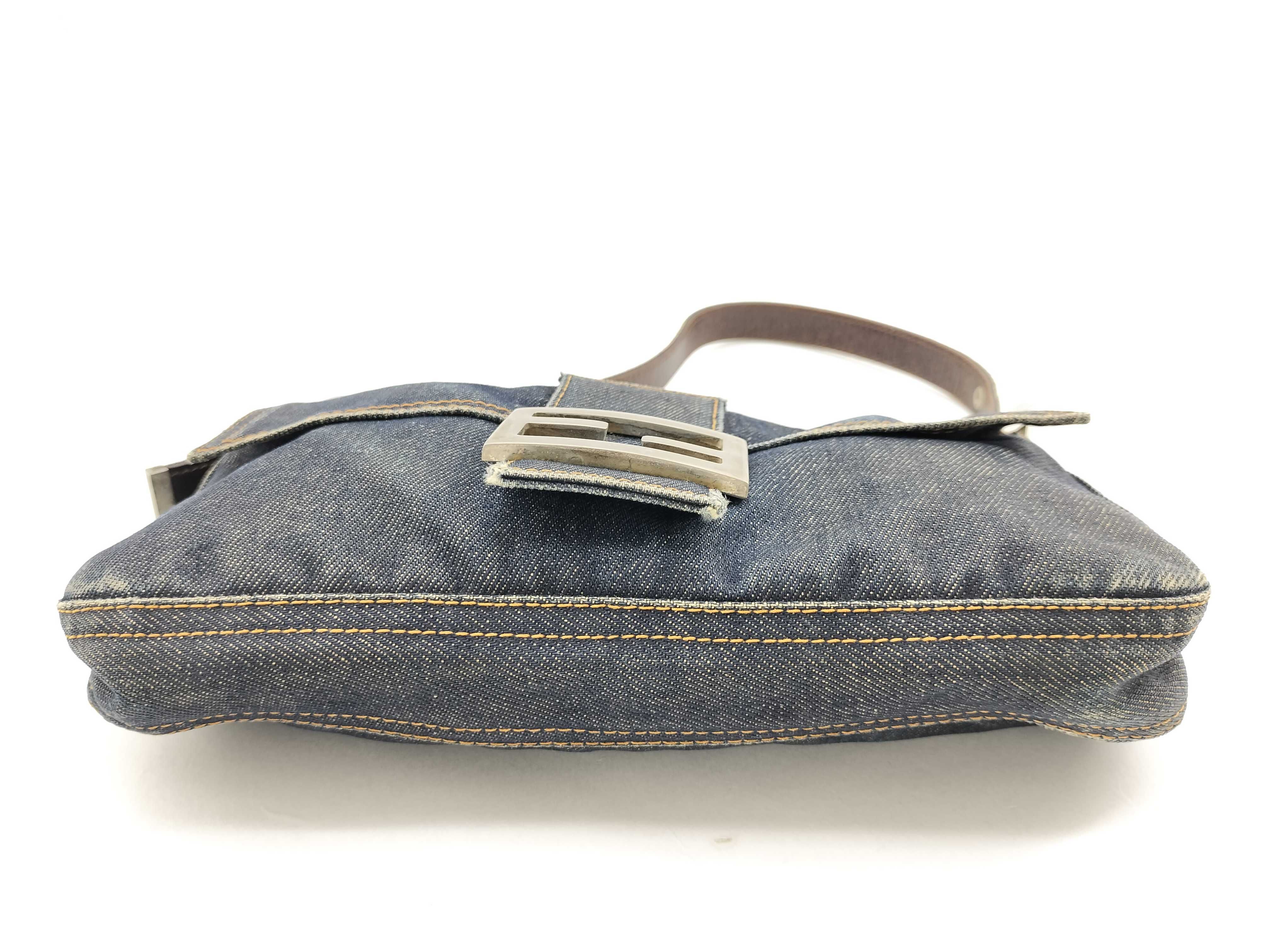 Mamma Bucket Denim x Leather Shoulder Bag — view 6