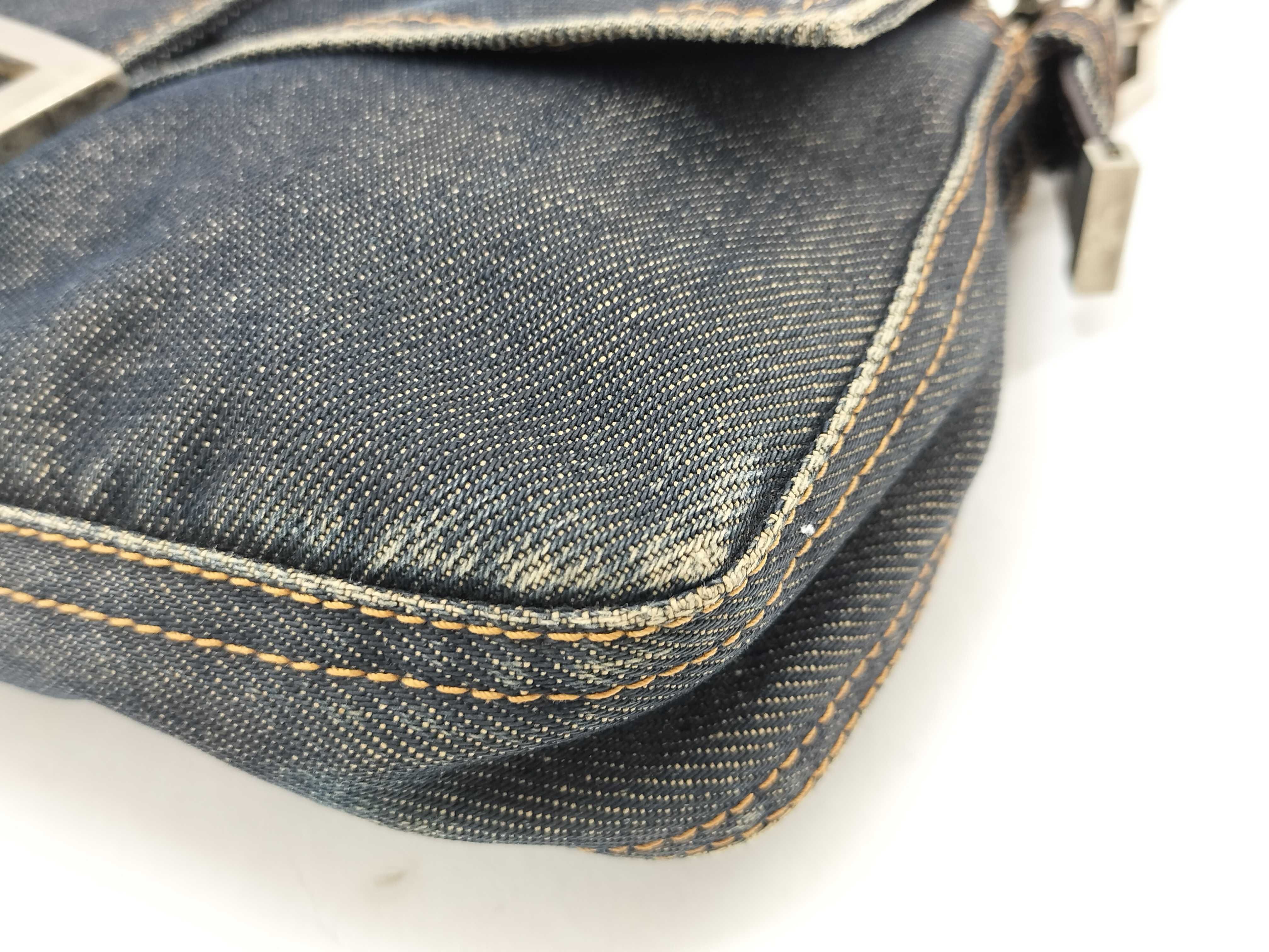 Mamma Bucket Denim x Leather Shoulder Bag — view 7