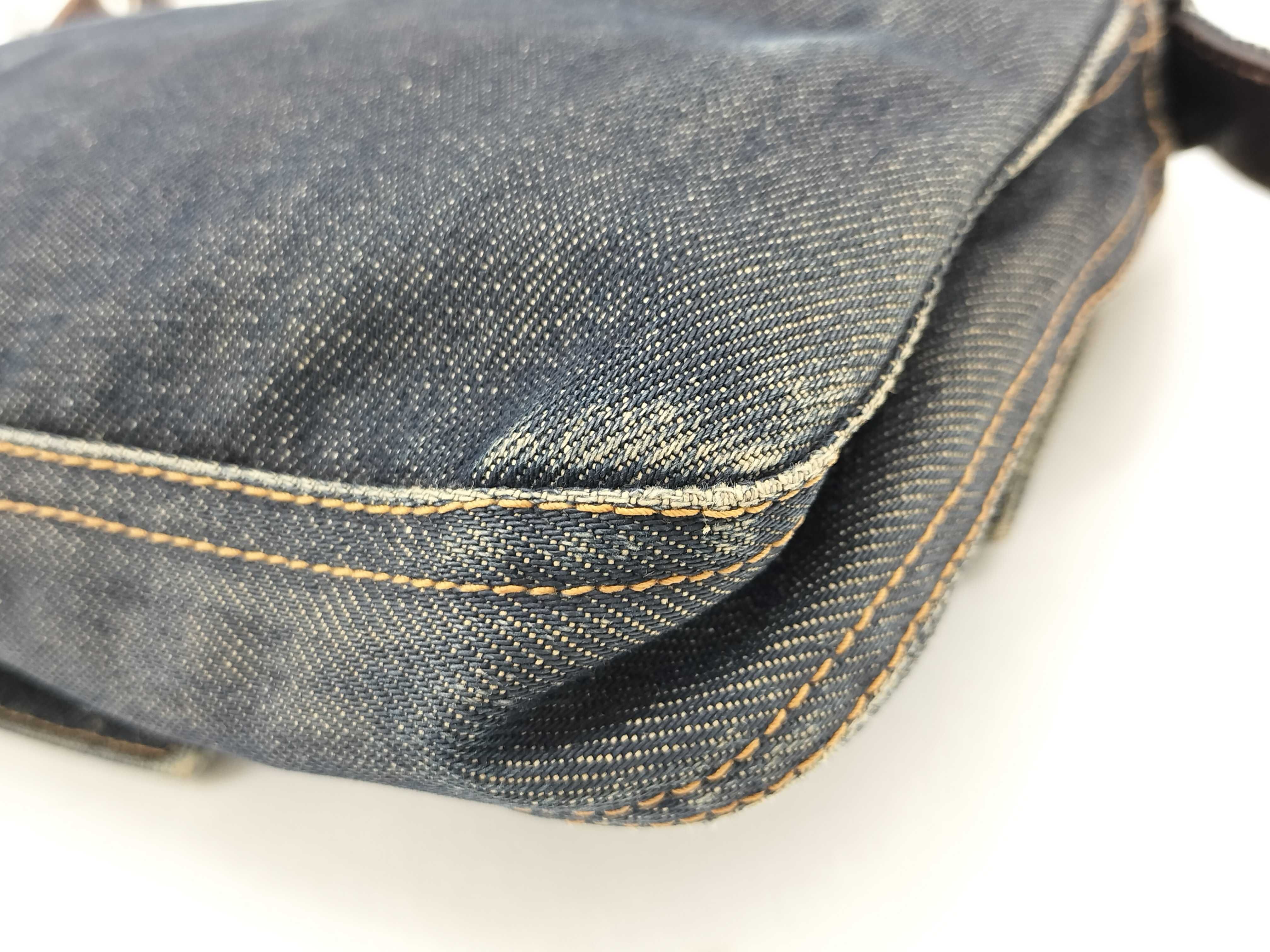 Mamma Bucket Denim x Leather Shoulder Bag — view 8