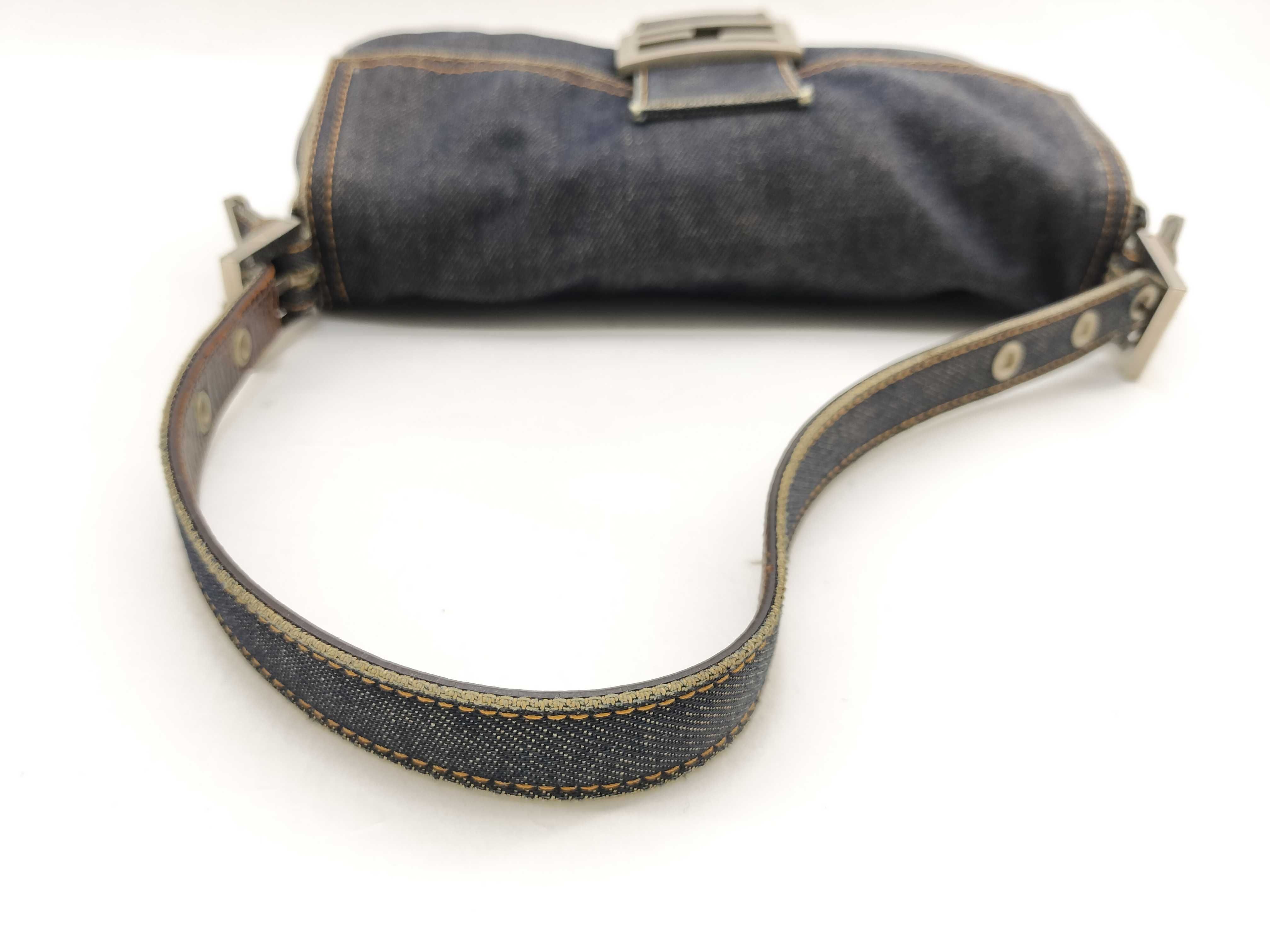 Mamma Bucket Denim x Leather Shoulder Bag — view 9