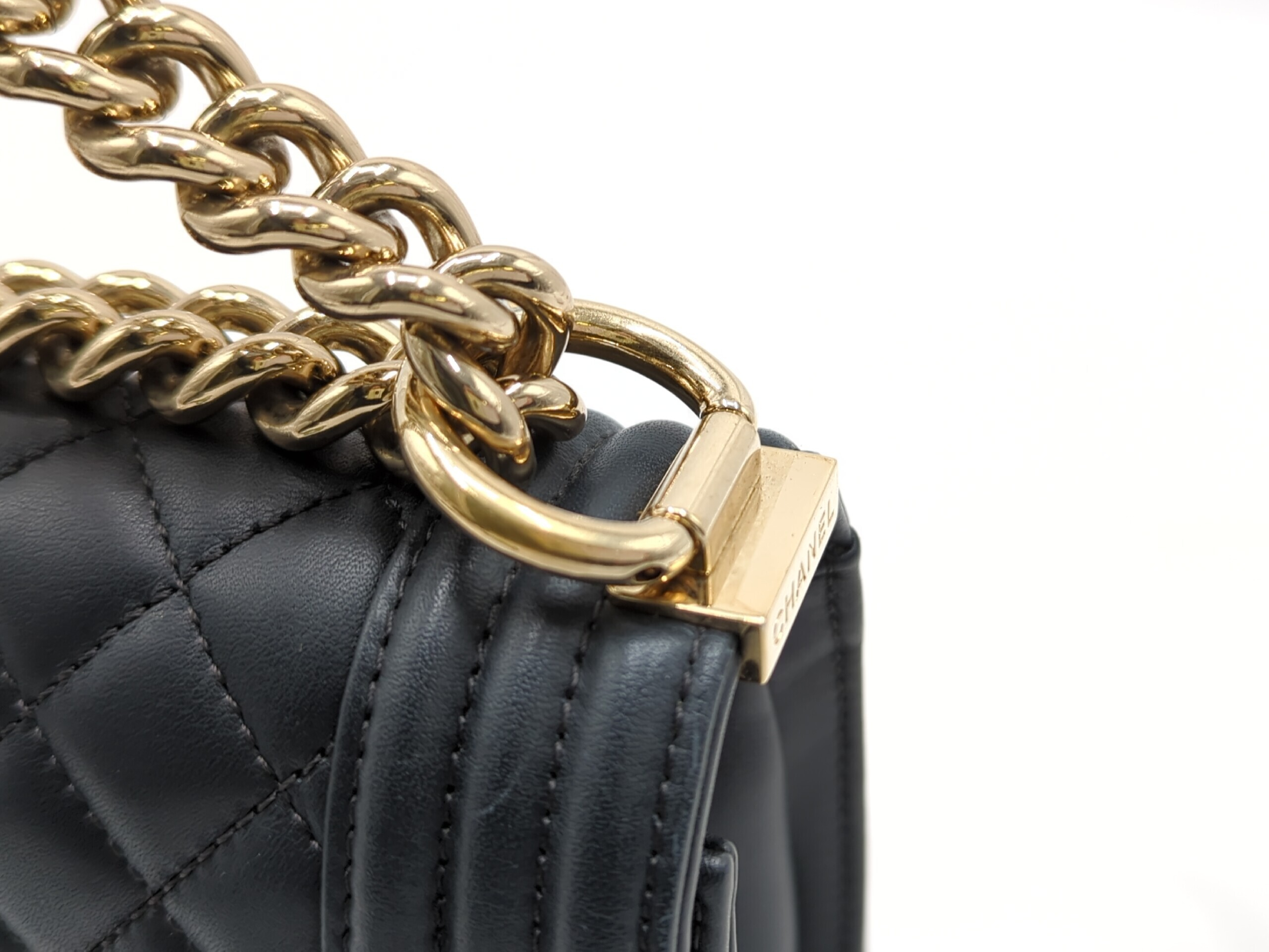 Lambskin Boy Chanel Shoulder Bag, Gray, Series 28 — view 8