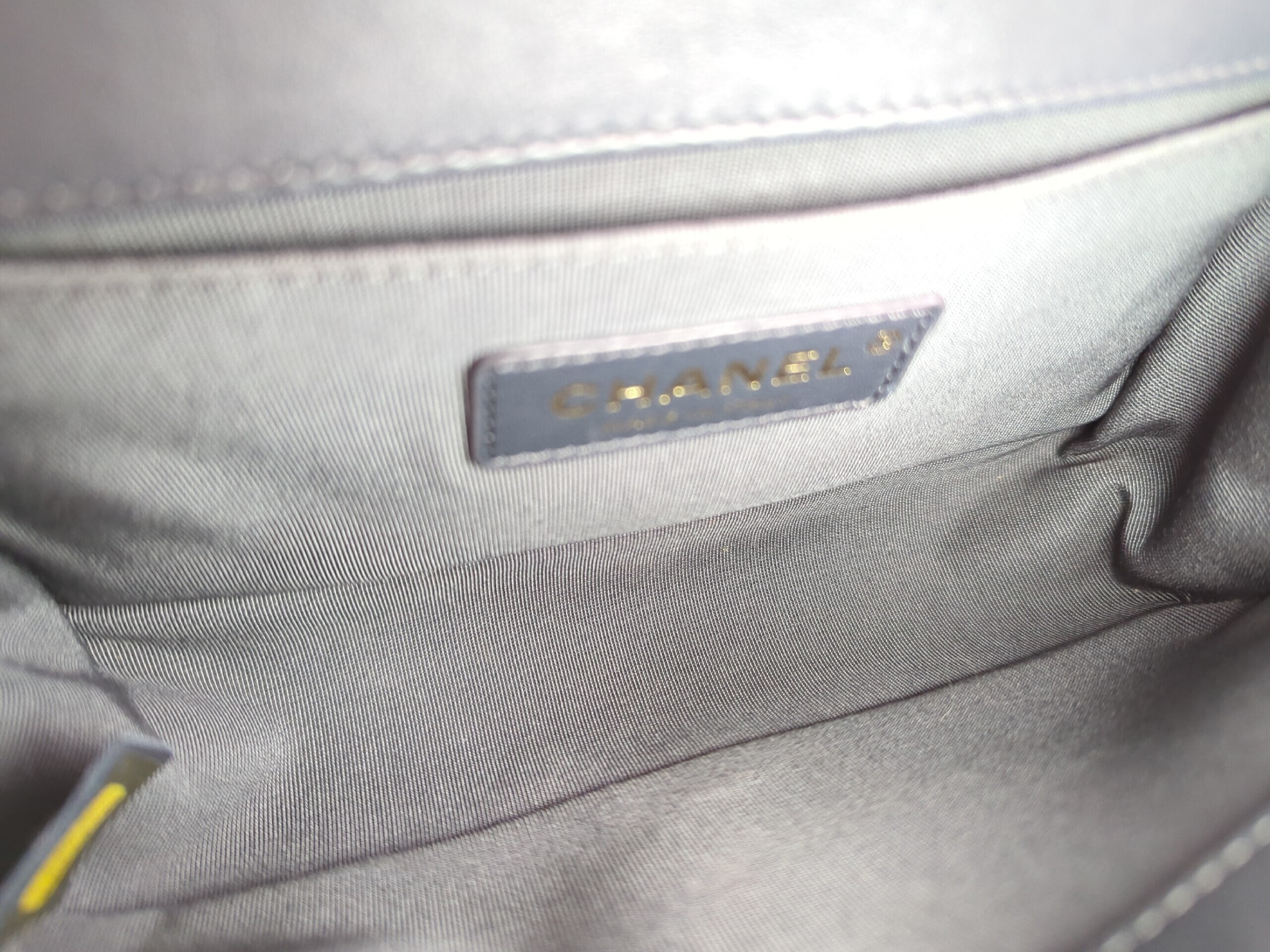 Lambskin Boy Chanel Shoulder Bag, Gray, Series 28 — view 9