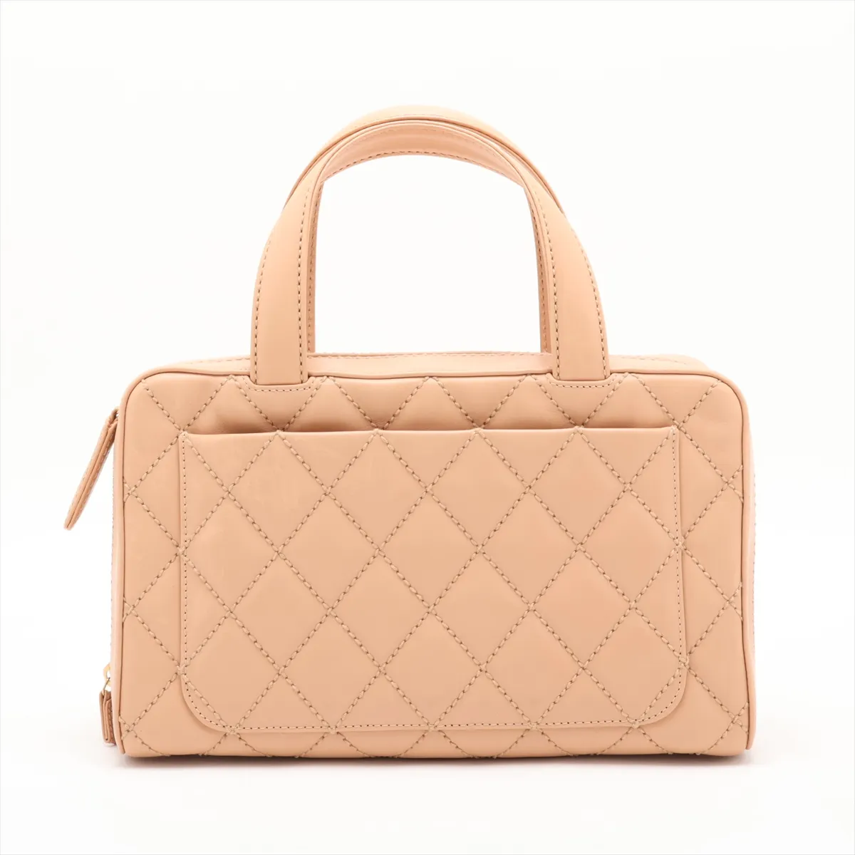 Wild Stitch Lambskin Handbag Bowling Bag Beige Gold Hardware 7726435 Series 7 — view 2