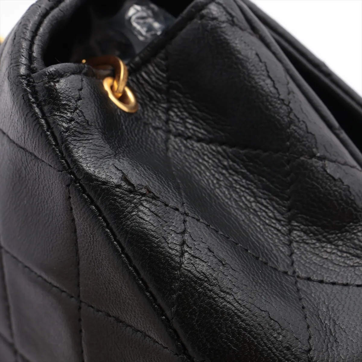 Matelasse Lambskin Single Flap Single Chain Bag Black Gold Hardware 1242226 No. 1 — view 14