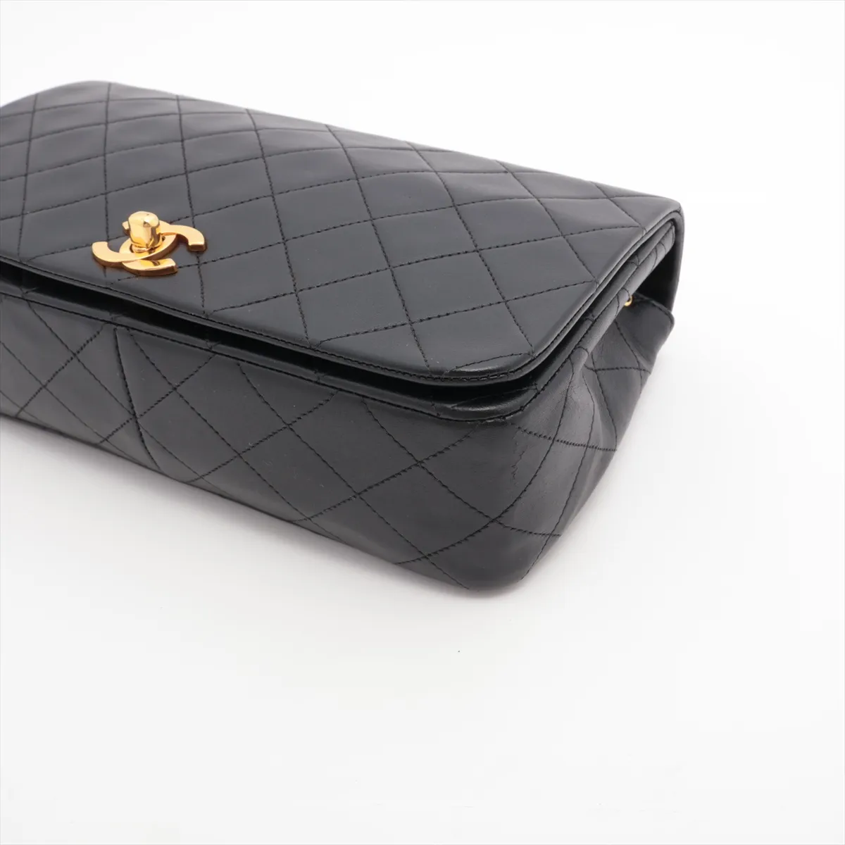 Matelasse Lambskin Single Flap Single Chain Bag Black Gold Hardware 1242226 No. 1 — view 3