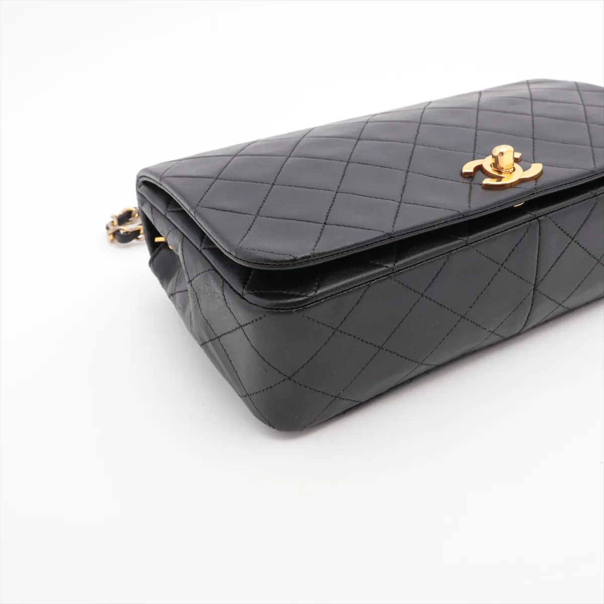 Matelasse Lambskin Single Flap Single Chain Bag Black Gold Hardware 1242226 No. 1 — view 4