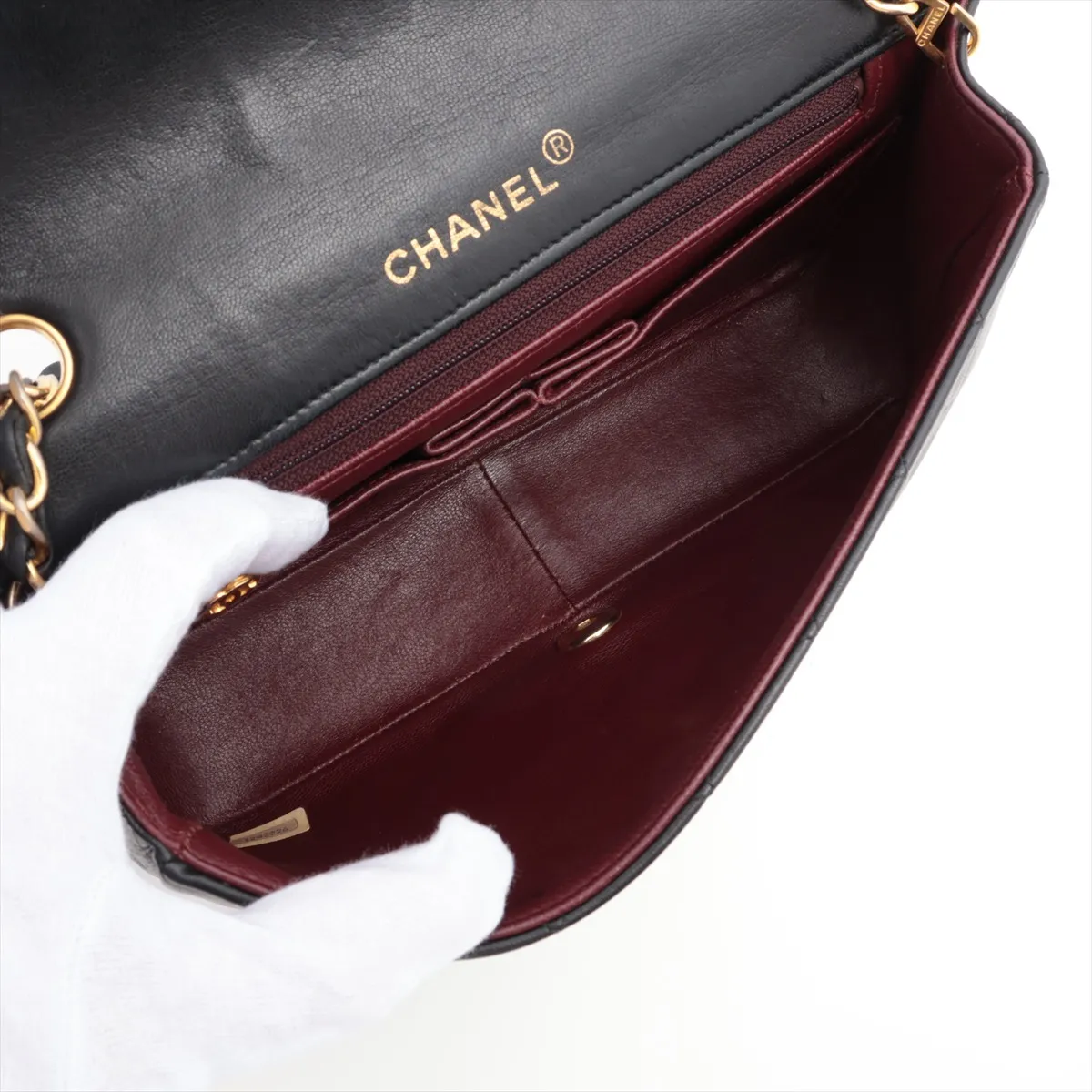 Matelasse Lambskin Single Flap Single Chain Bag Black Gold Hardware 1242226 No. 1 — view 6