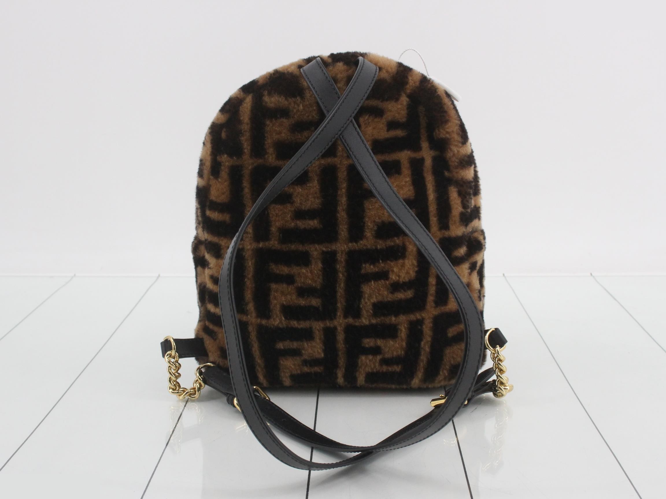 Zucca (bag) - Backpack with fur, brown — view 2