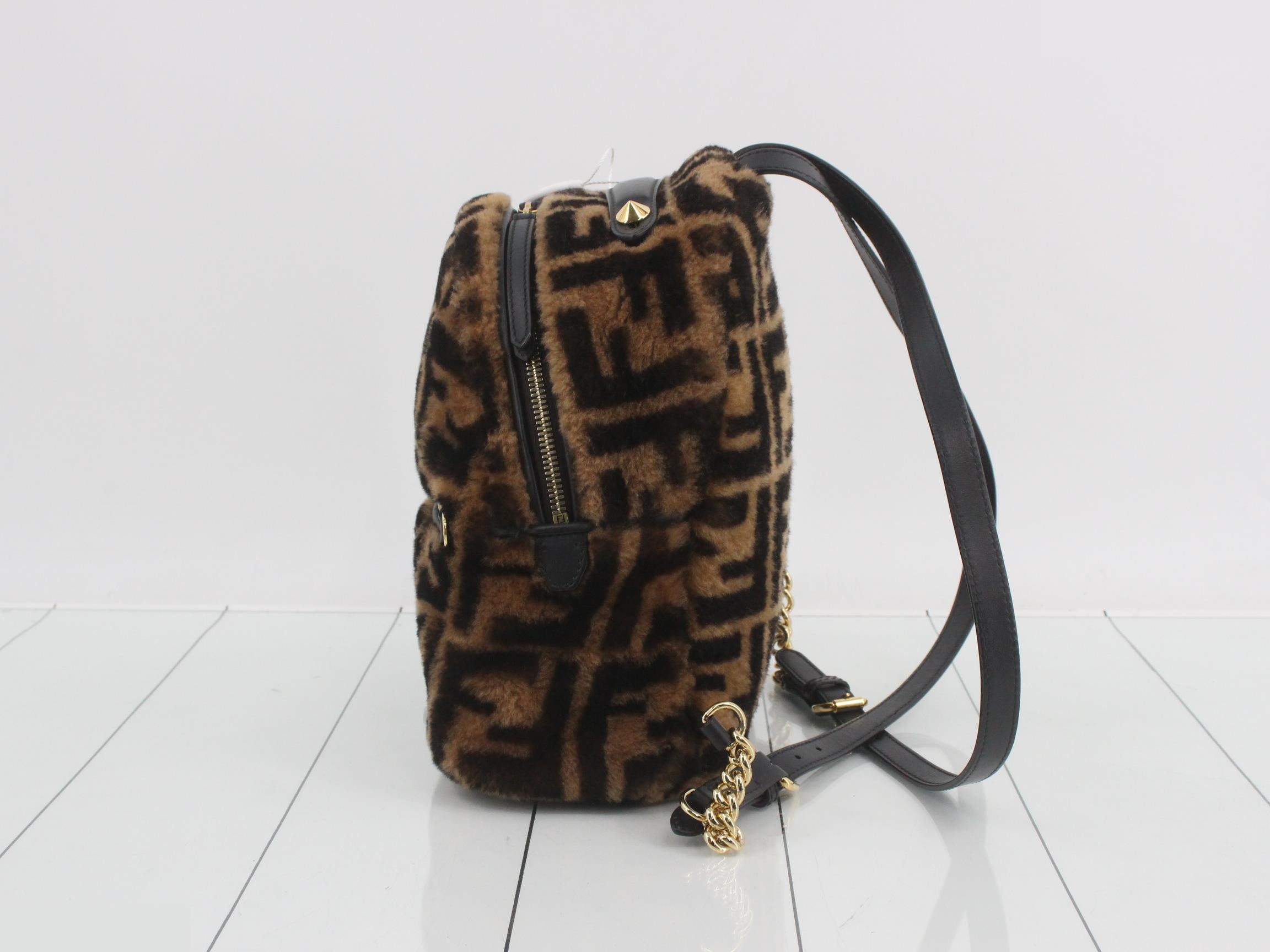 Zucca (bag) - Backpack with fur, brown — view 3