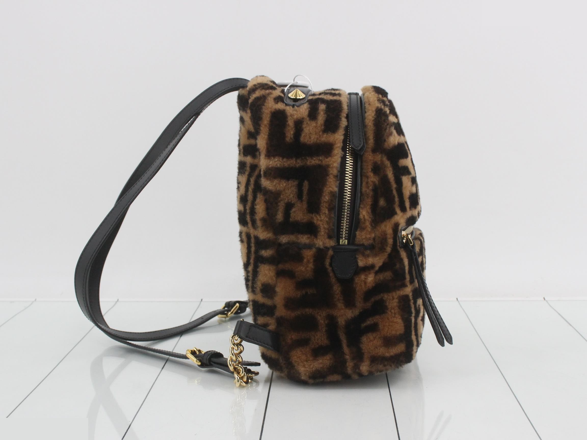 Zucca (bag) - Backpack with fur, brown — view 4