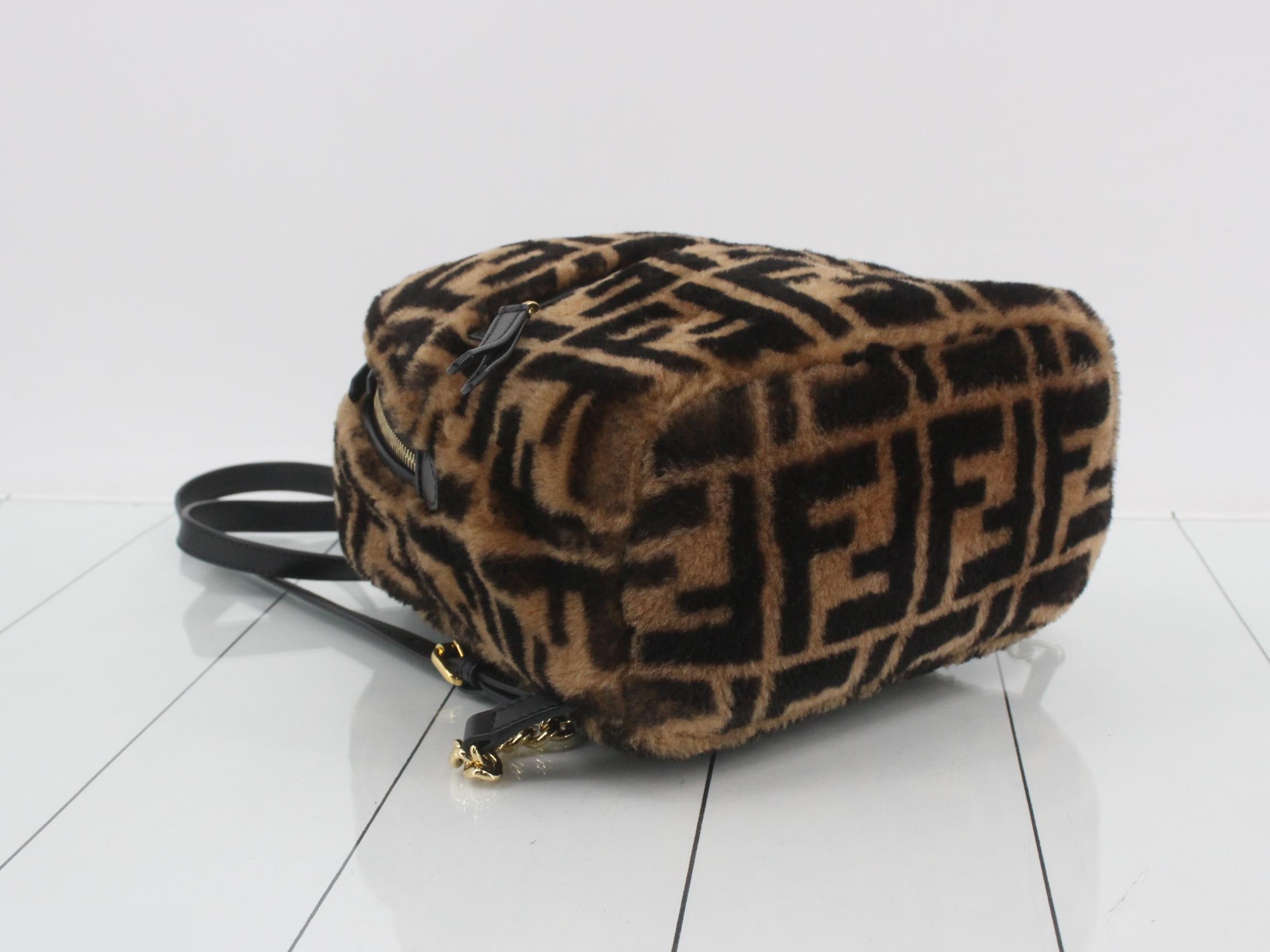 Zucca (bag) - Backpack with fur, brown — view 5