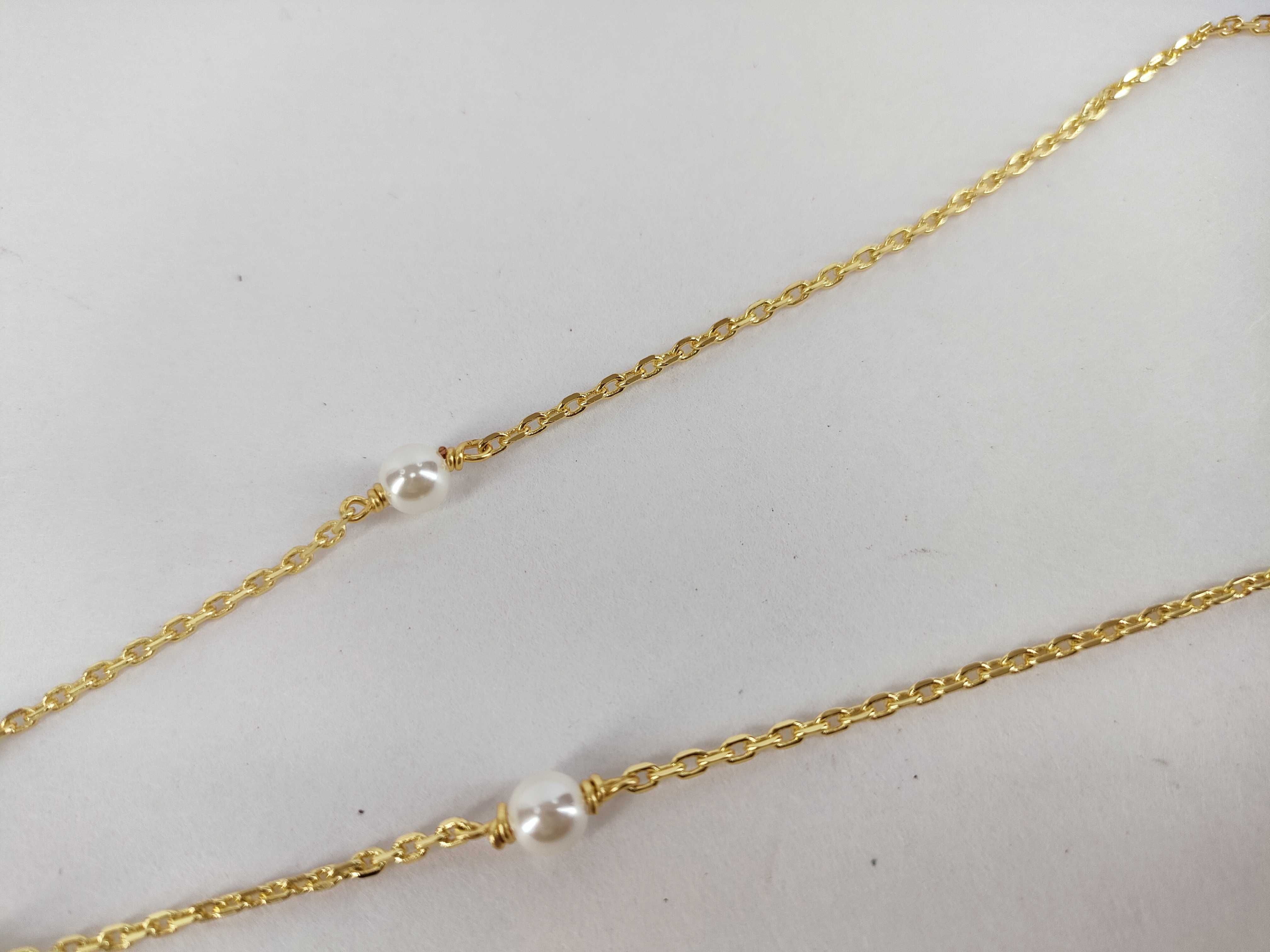 Christian Dior Rhinestone Pearl Gold Necklace — view 6