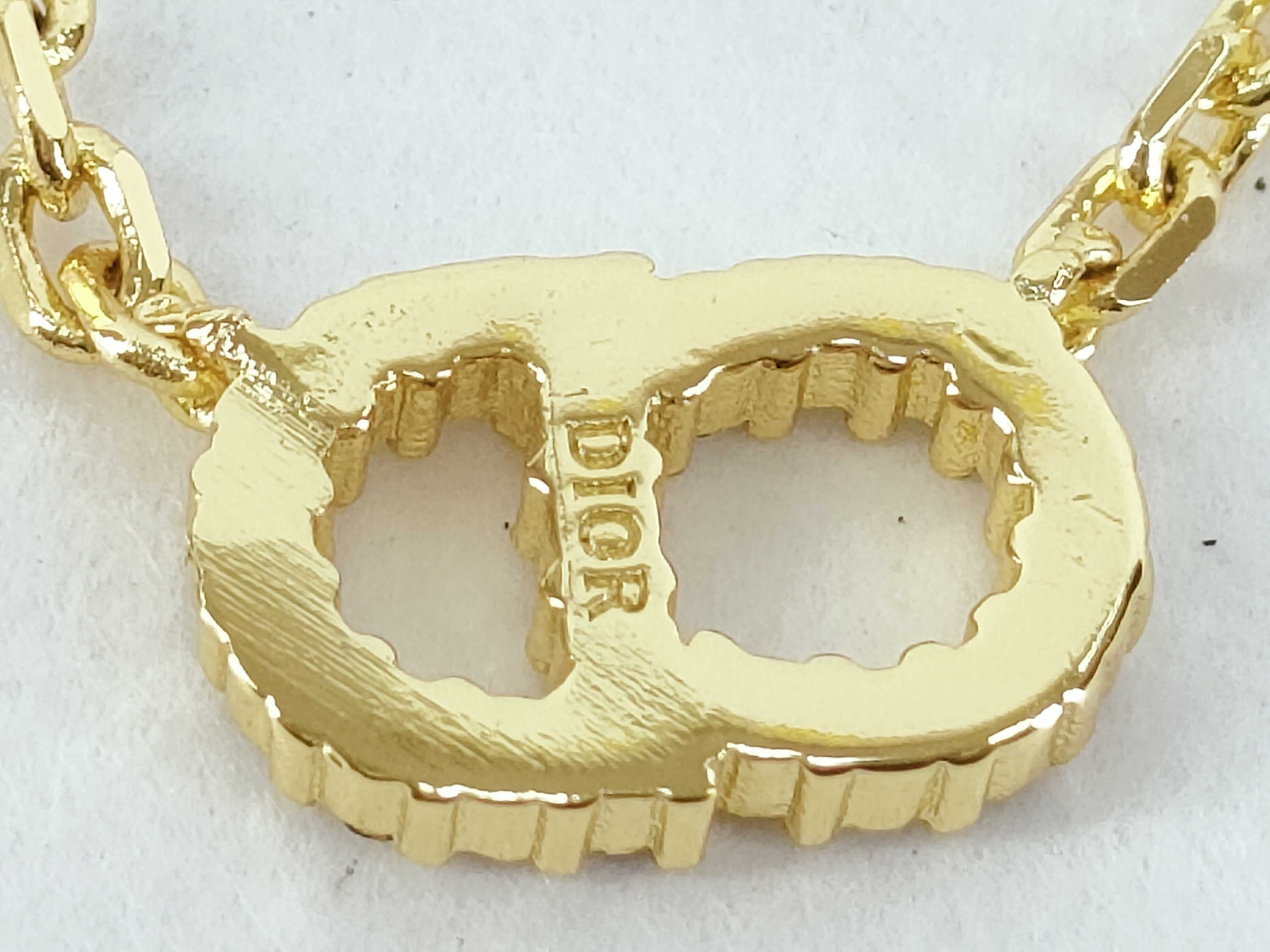 Christian Dior Rhinestone Pearl Gold Necklace — view 9