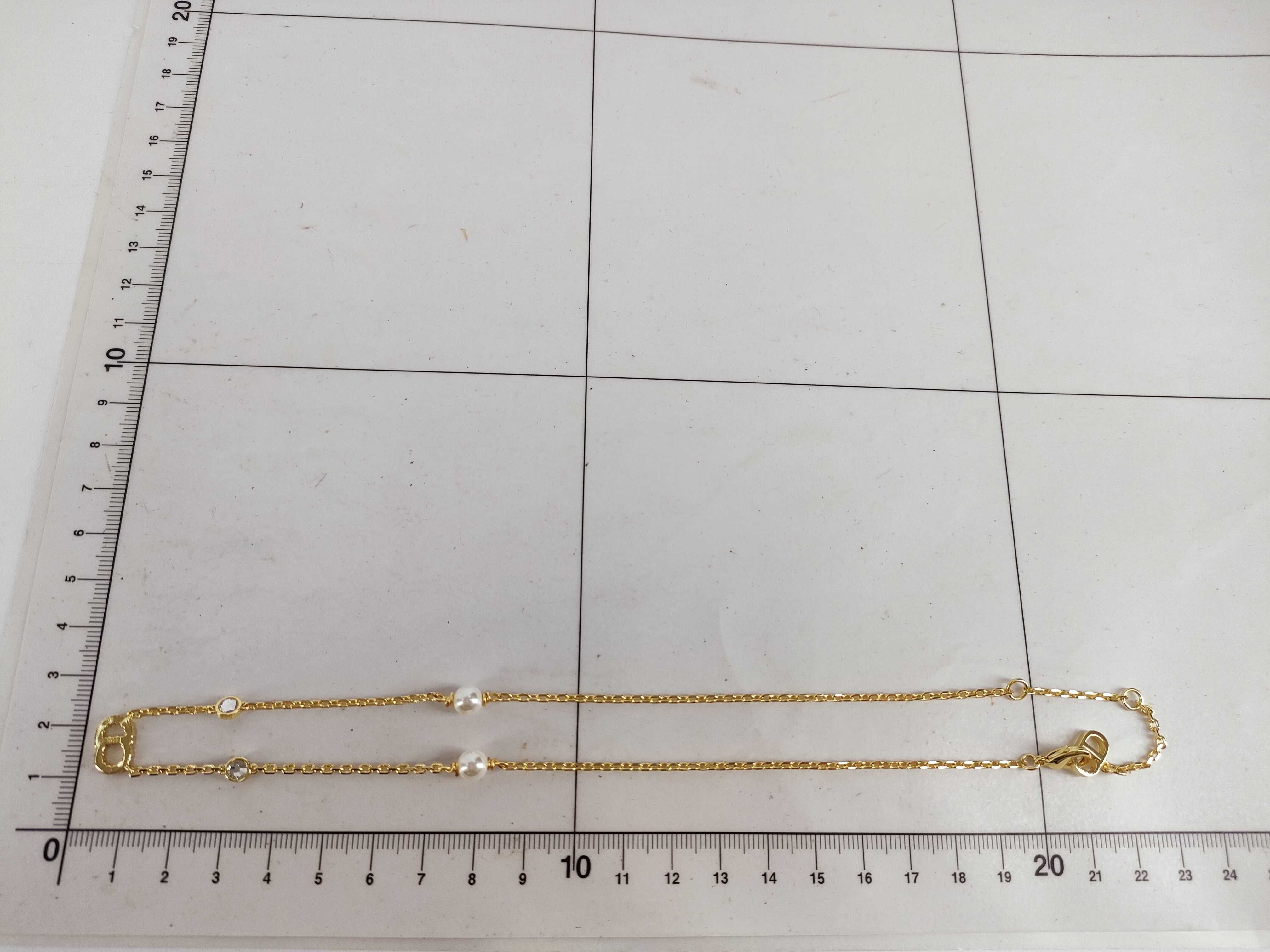Christian Dior Rhinestone Pearl Gold Necklace — view 10