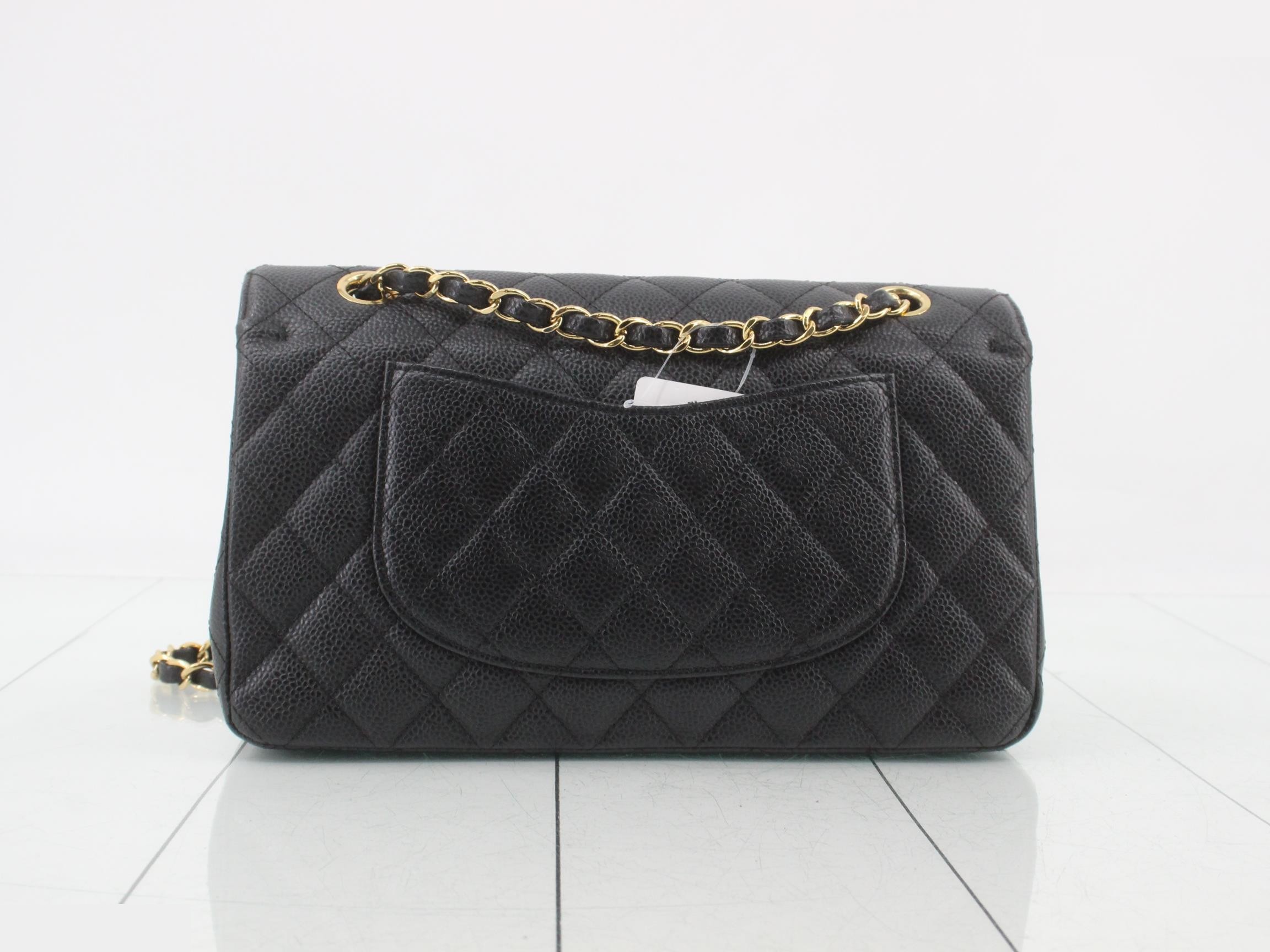 Matelassé 25 Double Flap Chain Shoulder Bag, Caviar Gold — view 2