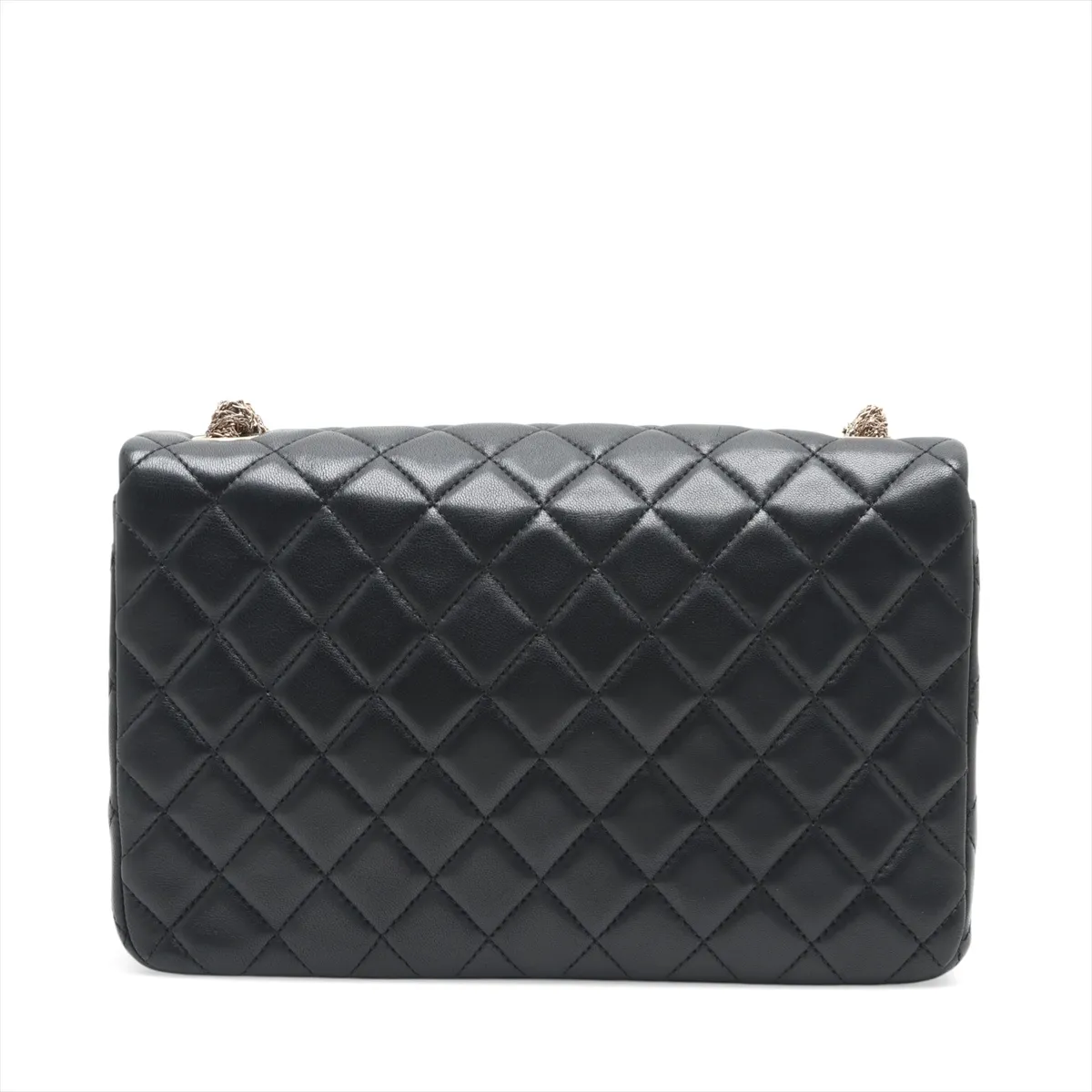 Matelasse Lambskin Single Flap Single Chain Bag Black Gold Hardware 20339203 20s — view 2