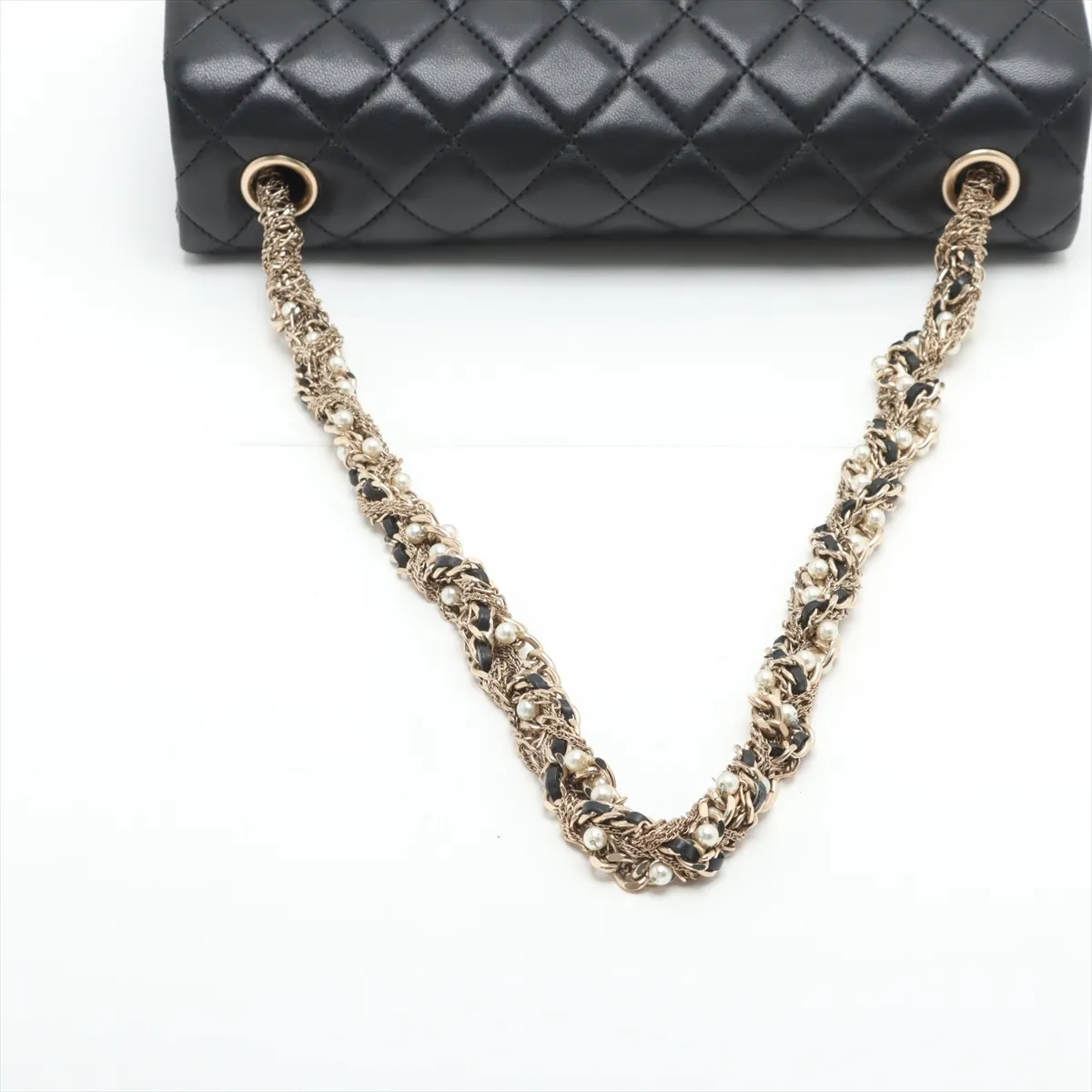 Matelasse Lambskin Single Flap Single Chain Bag Black Gold Hardware 20339203 20s — view 5