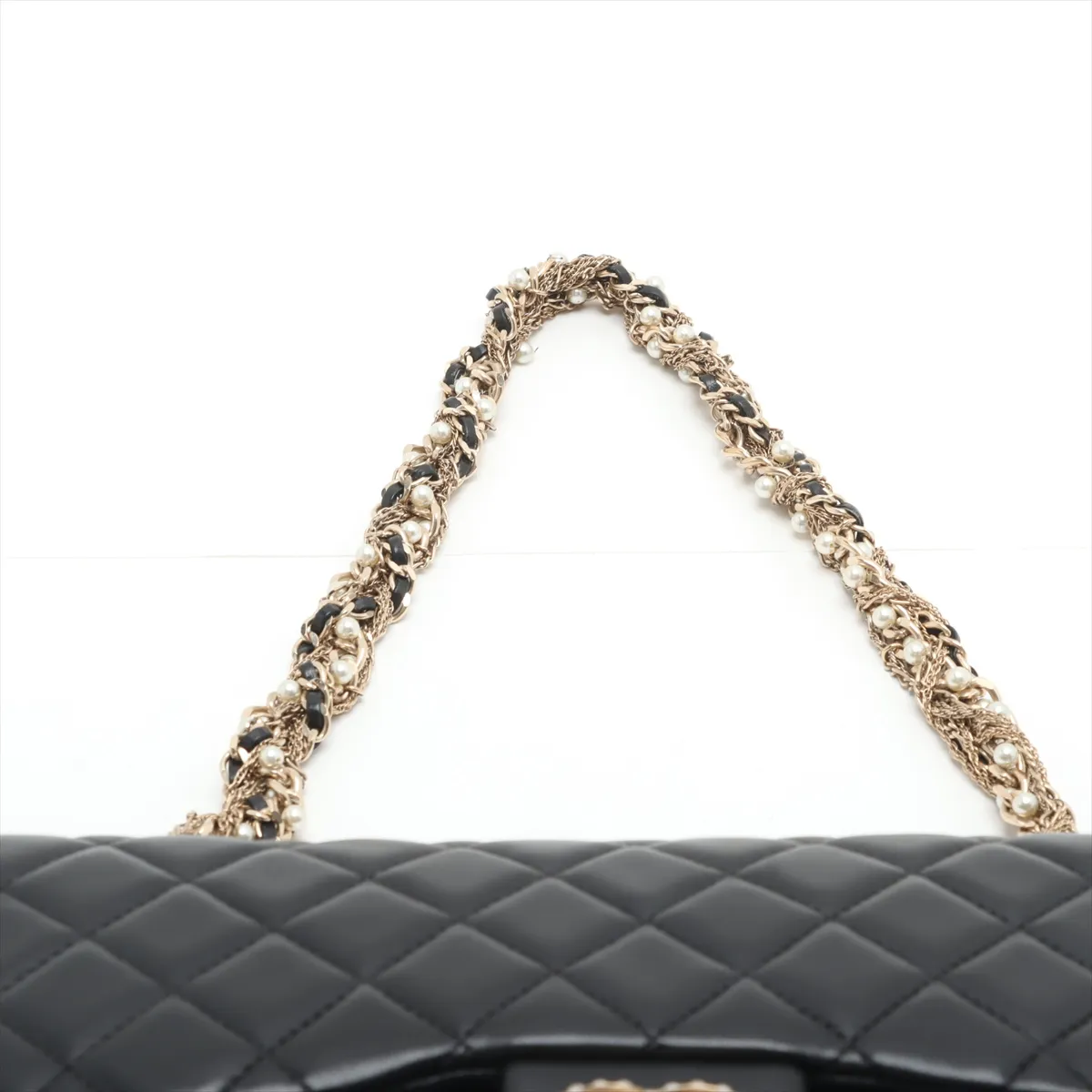 Matelasse Lambskin Single Flap Single Chain Bag Black Gold Hardware 20339203 20s — view 6