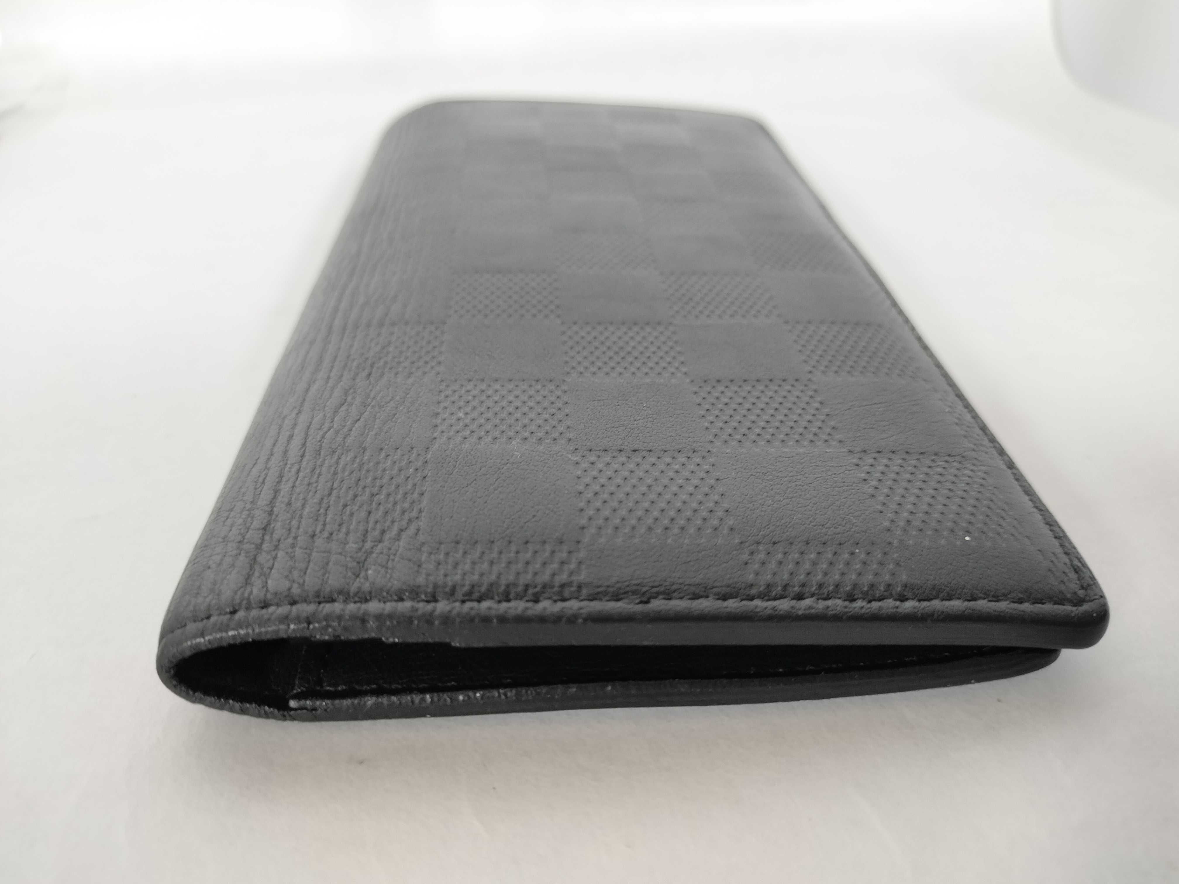 Damier Infini Leather Bi-fold Long Wallet, Black, Serial Number — view 4