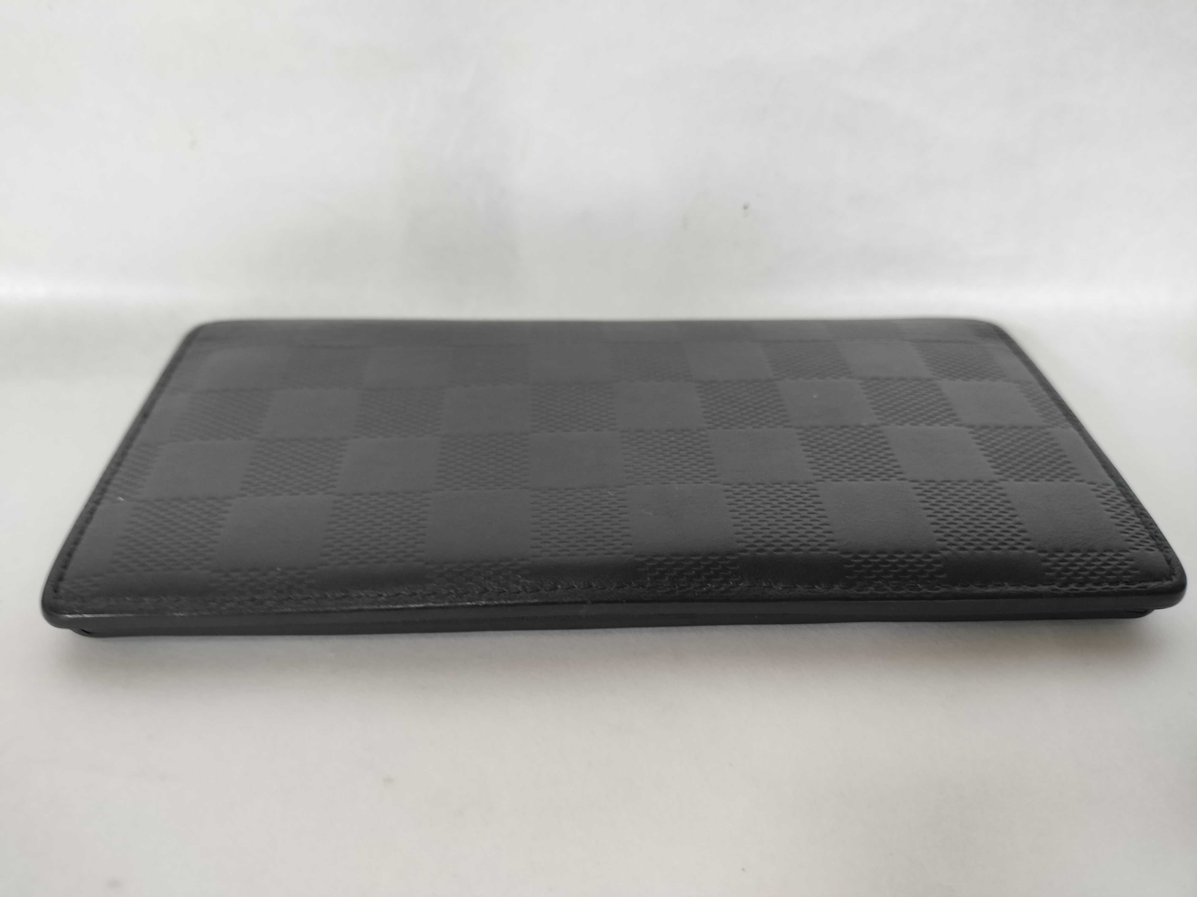 Damier Infini Leather Bi-fold Long Wallet, Black, Serial Number — view 5