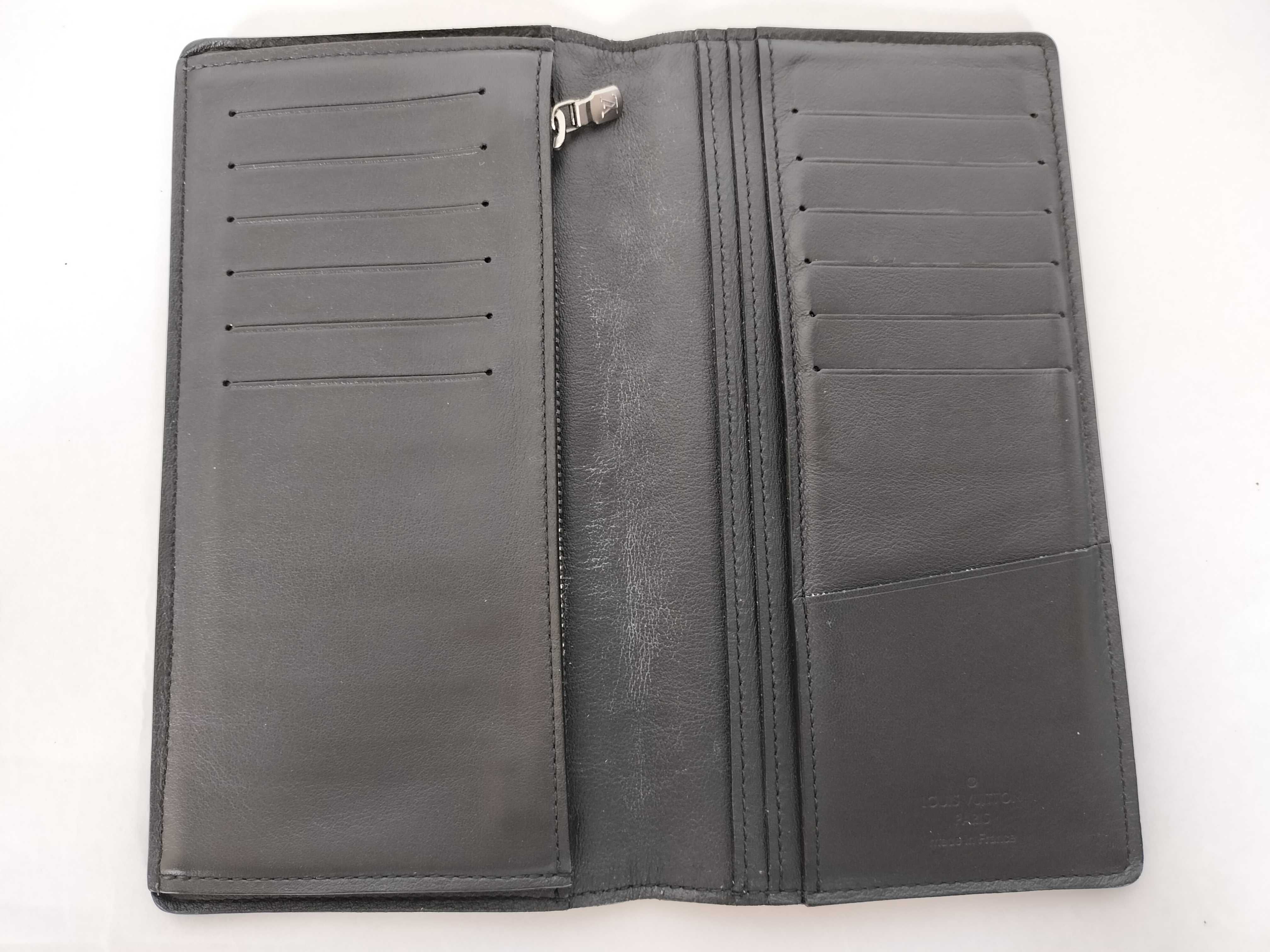 Damier Infini Leather Bi-fold Long Wallet, Black, Serial Number — view 7