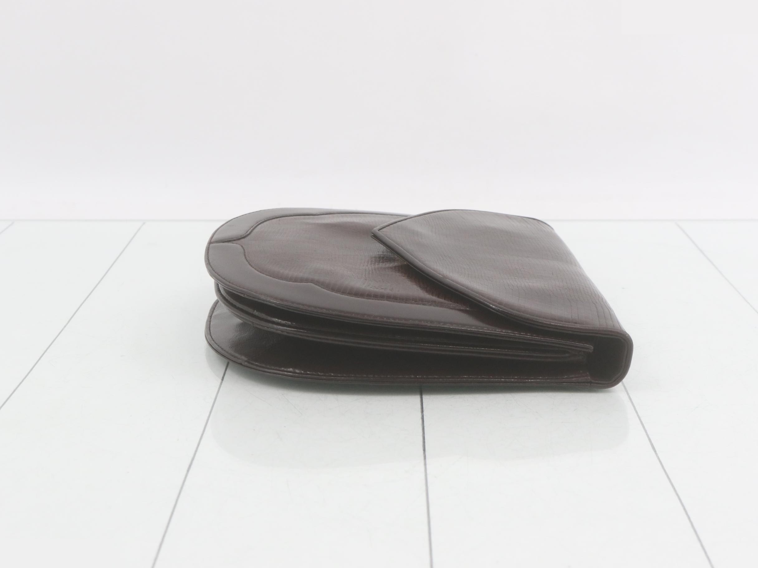 Shoulder bag, brown, embossed lizard leather — view 3