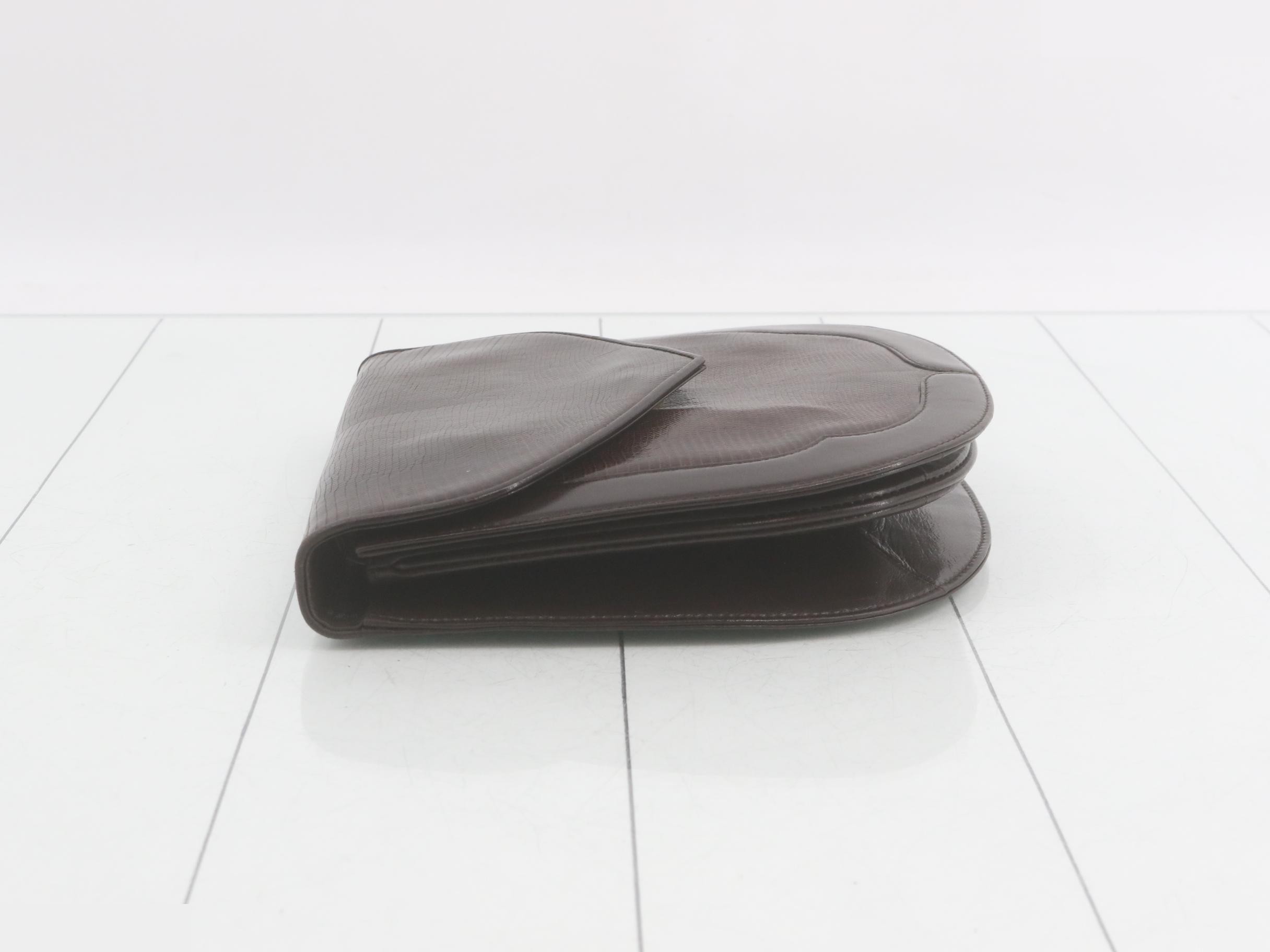 Shoulder bag, brown, embossed lizard leather — view 4