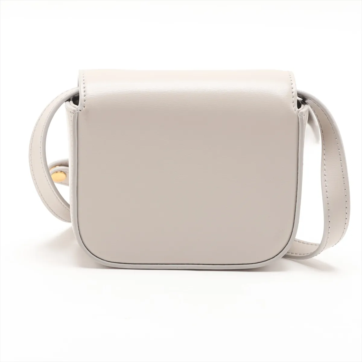 Triomphe Mini Claude Leather Shoulder Bag, Beige — view 2
