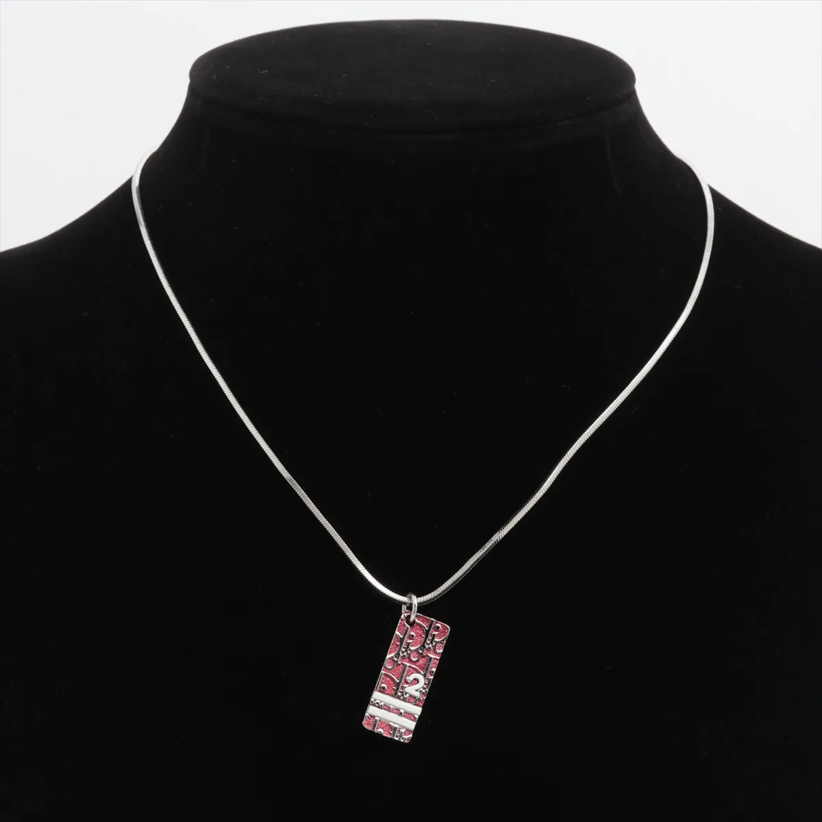 Trotter Necklace, Metal, Pink x Silver. Shows signs of wear, — view 5