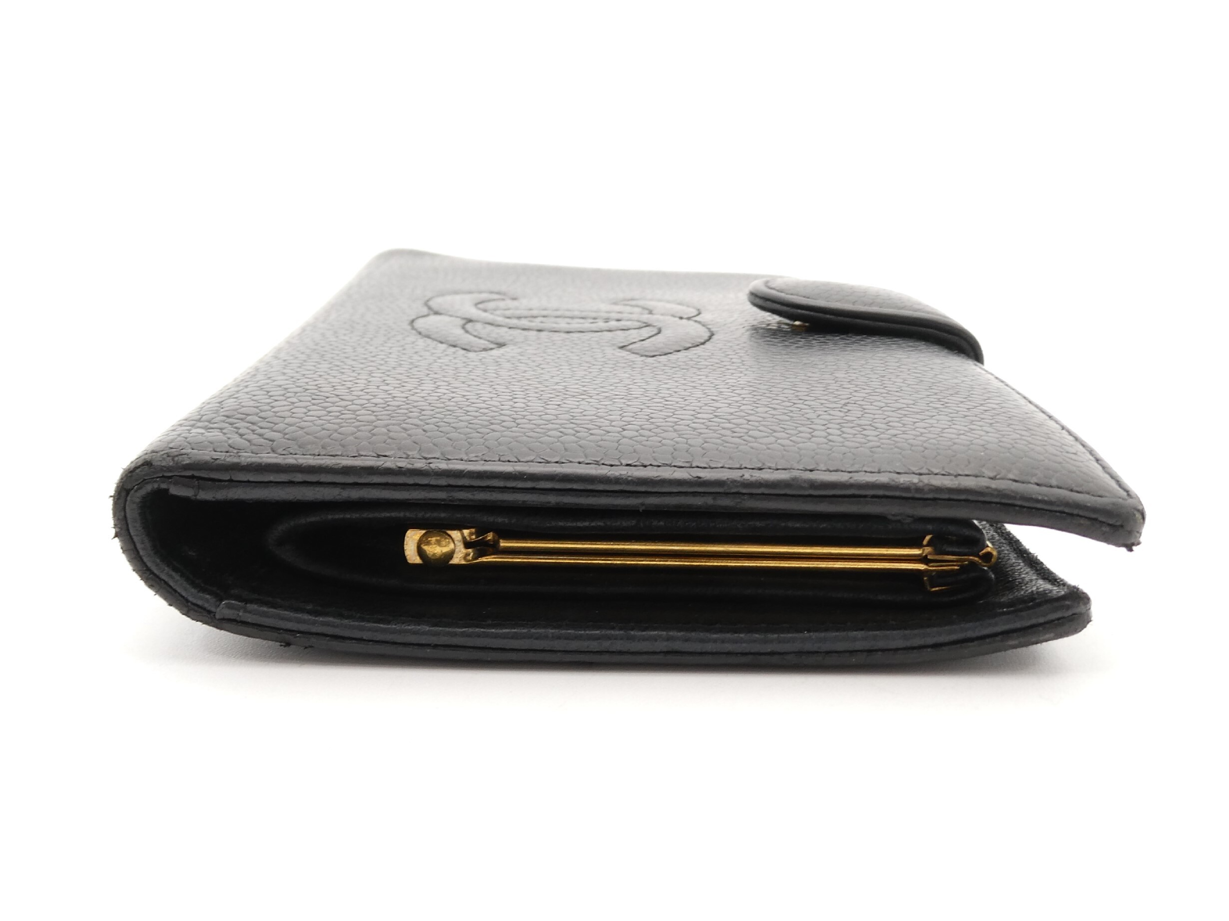 Coco Mark Caviar Skin Bi-fold Wallet — view 3