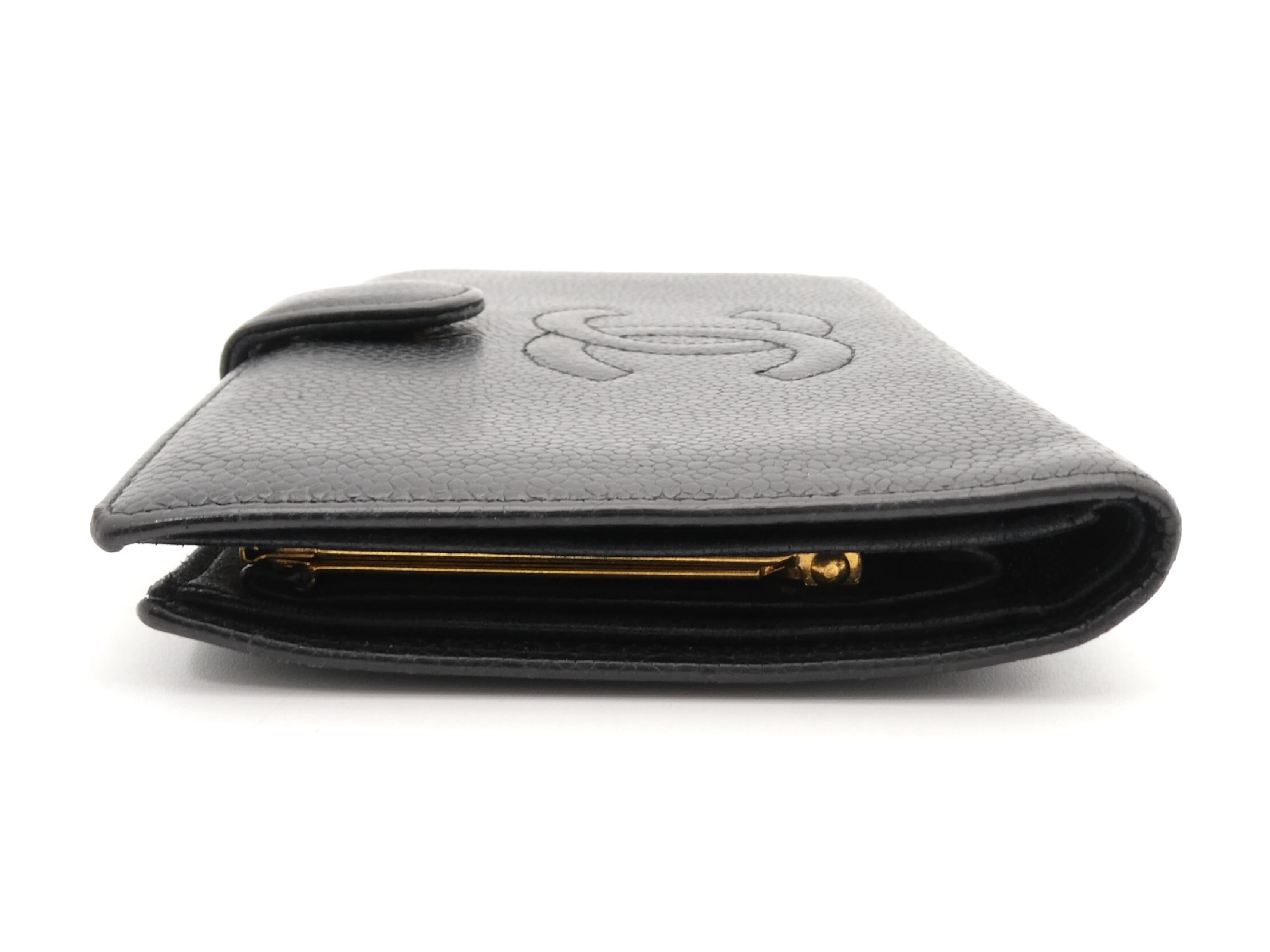 Coco Mark Caviar Skin Bi-fold Wallet — view 4
