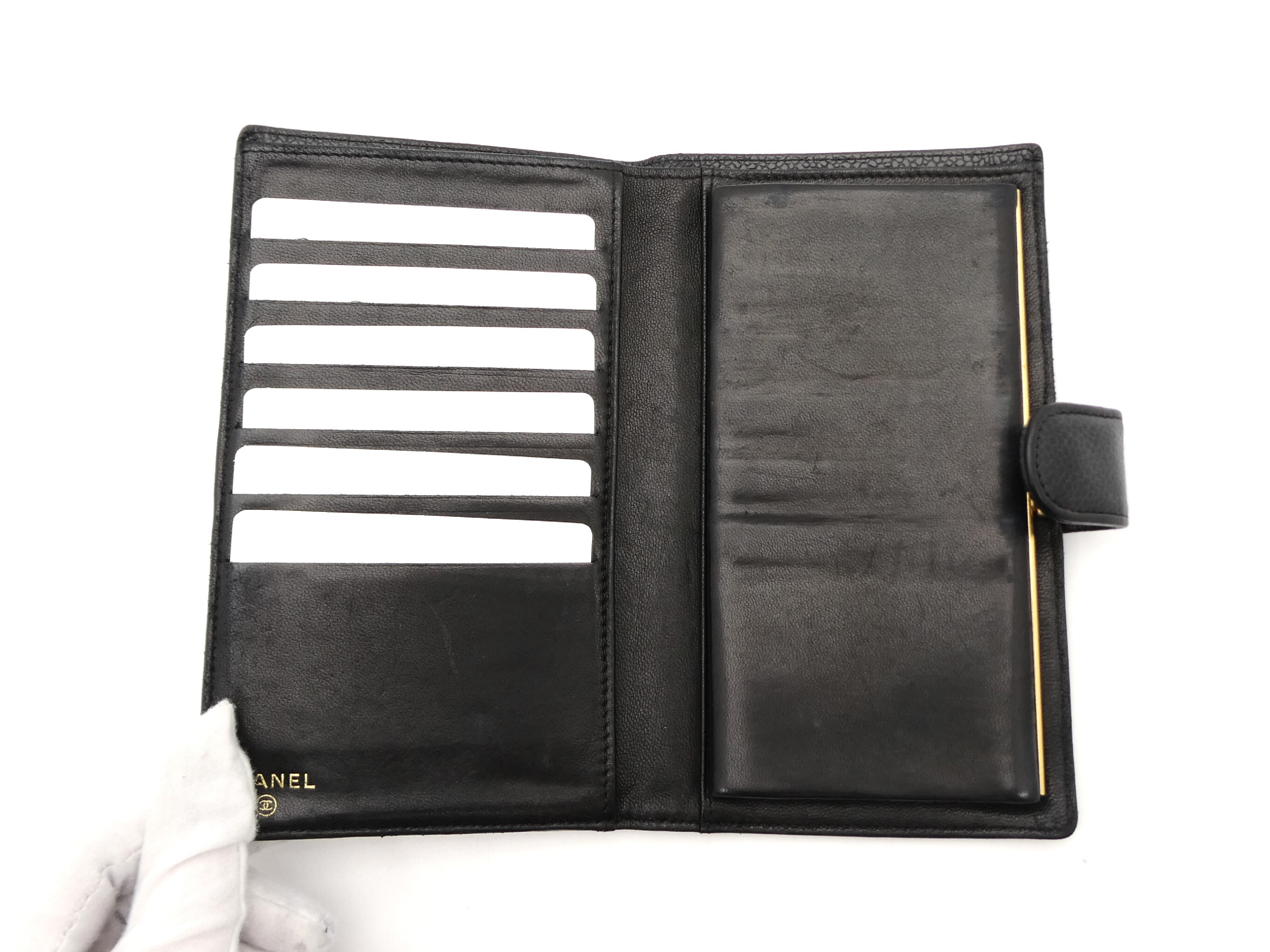 Coco Mark Caviar Skin Bi-fold Wallet — view 6