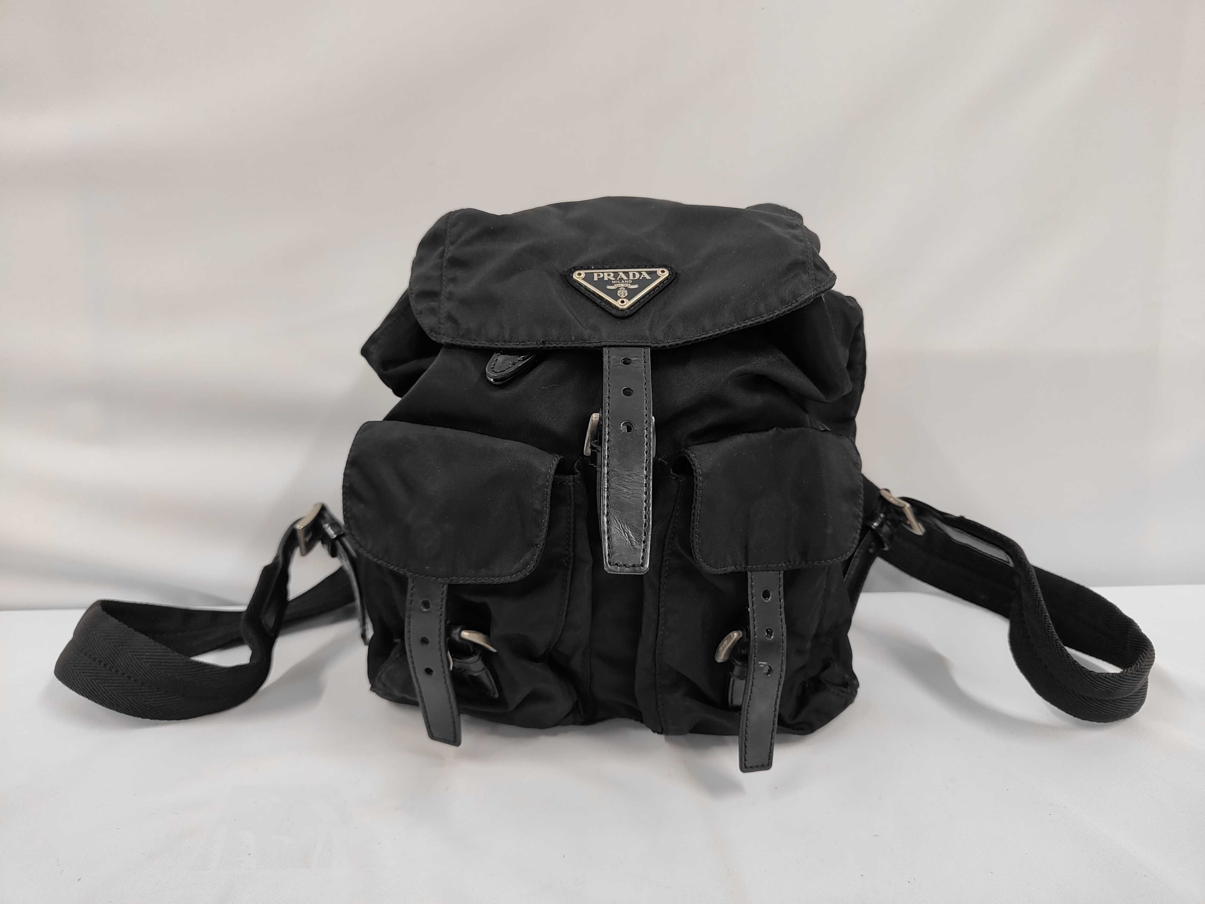 Nylon Backpack with Triangle Tag