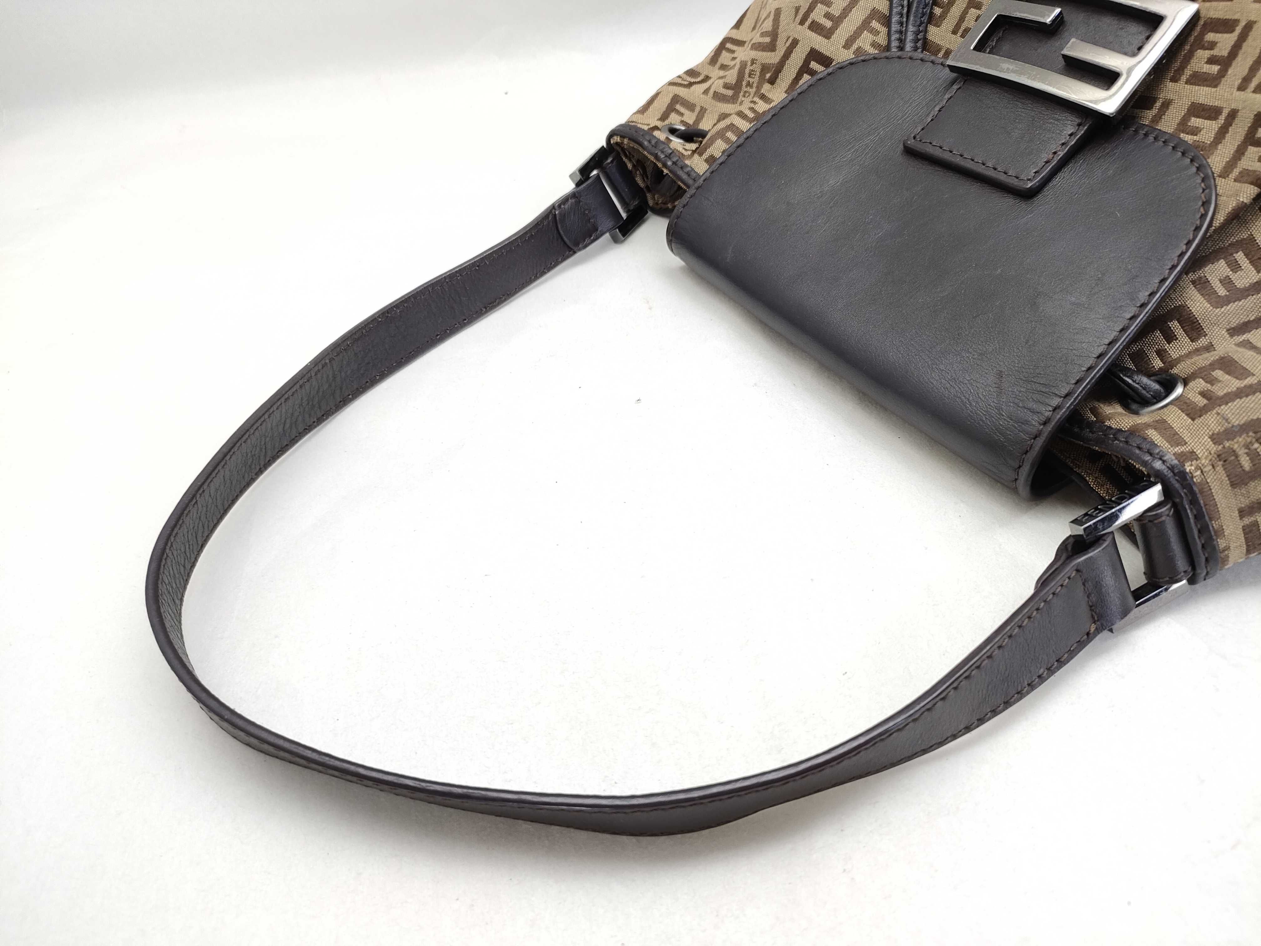 Mamma Fendi Zucchino Handbag Mamma Bucket Dark Brown Handbag — view 3