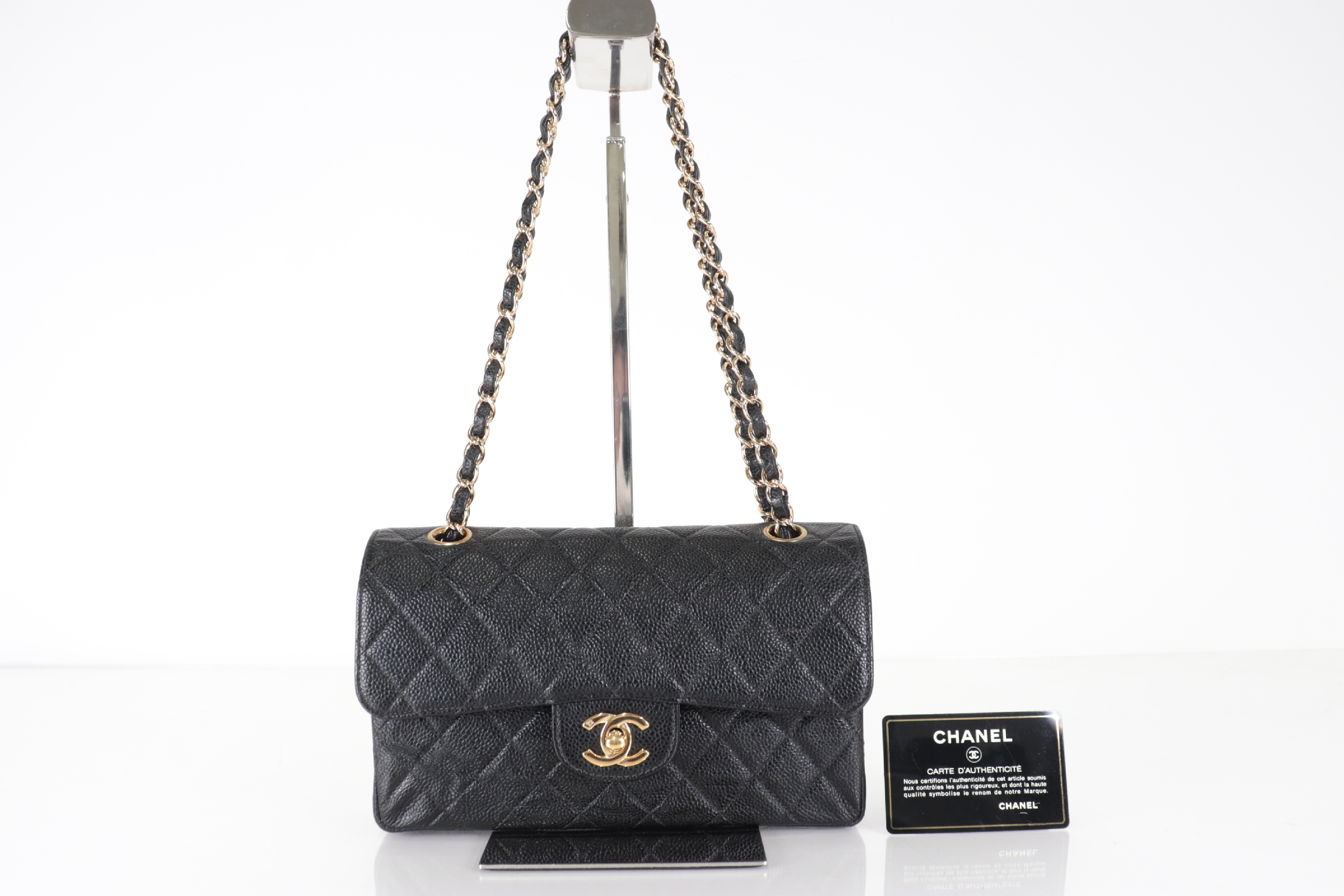 W-Flap 23 Caviar Leather Shoulder Bag (Serial No. 7)