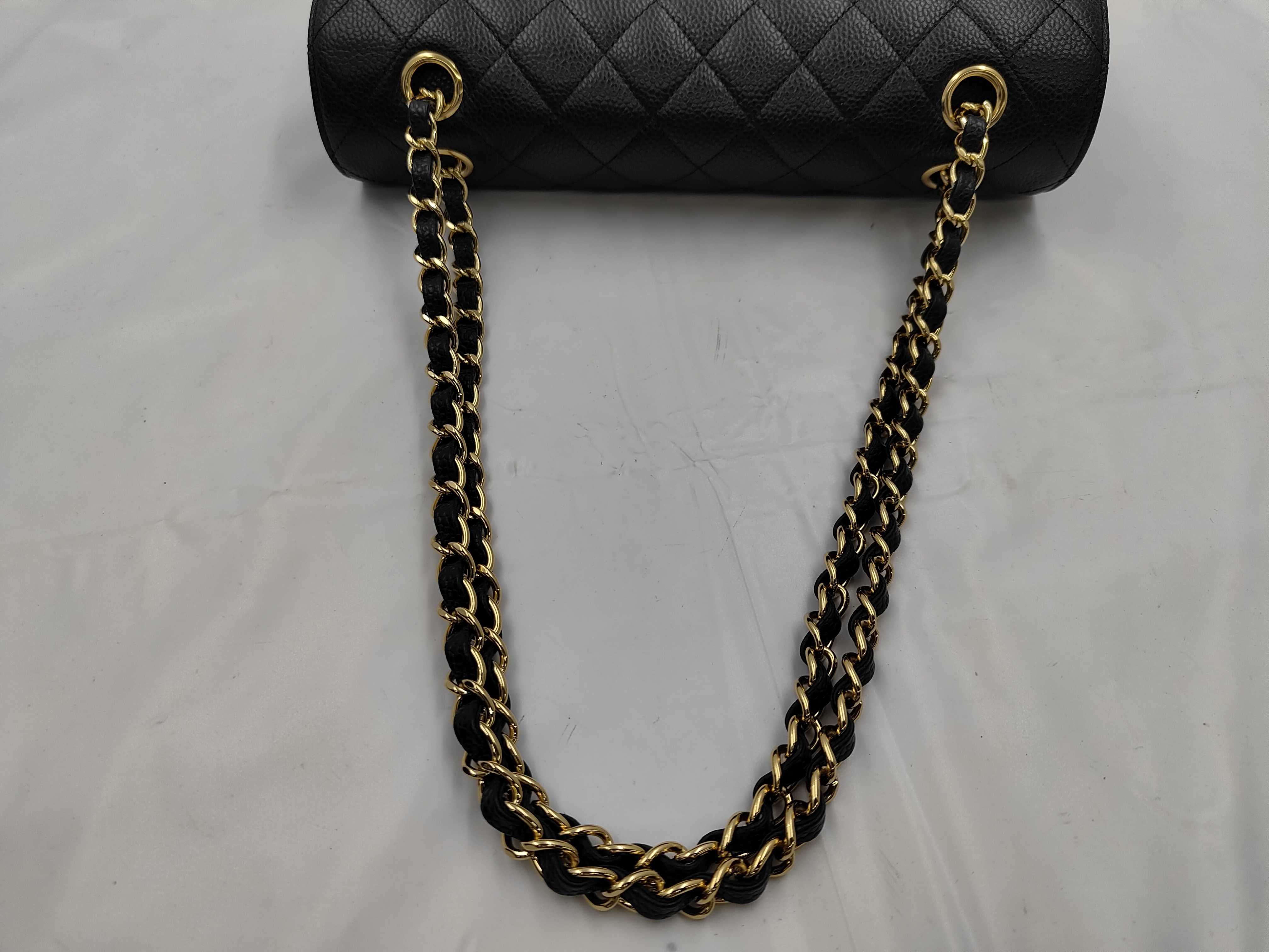 Caviar Skin Matelassé 25 Double Flap Shoulder Bag — view 3