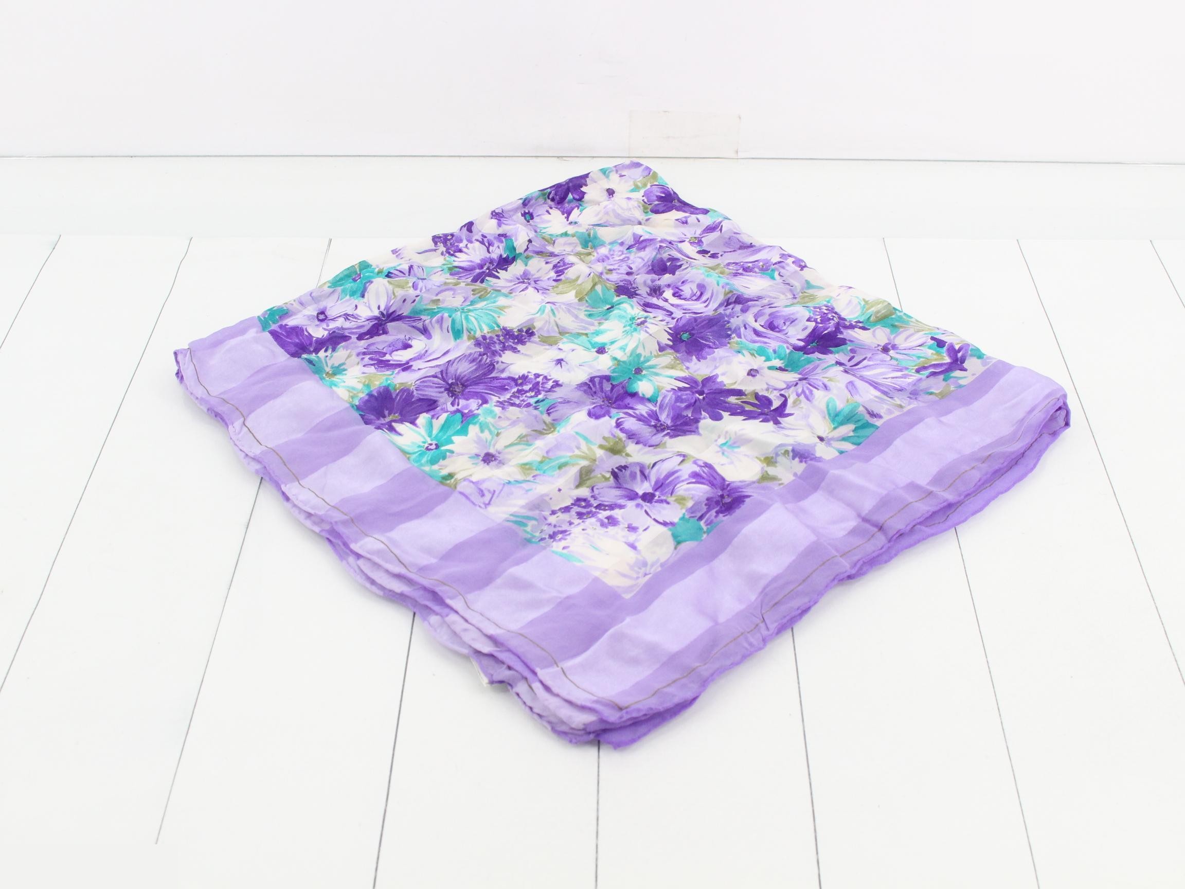 floral scarf, purple — view 2