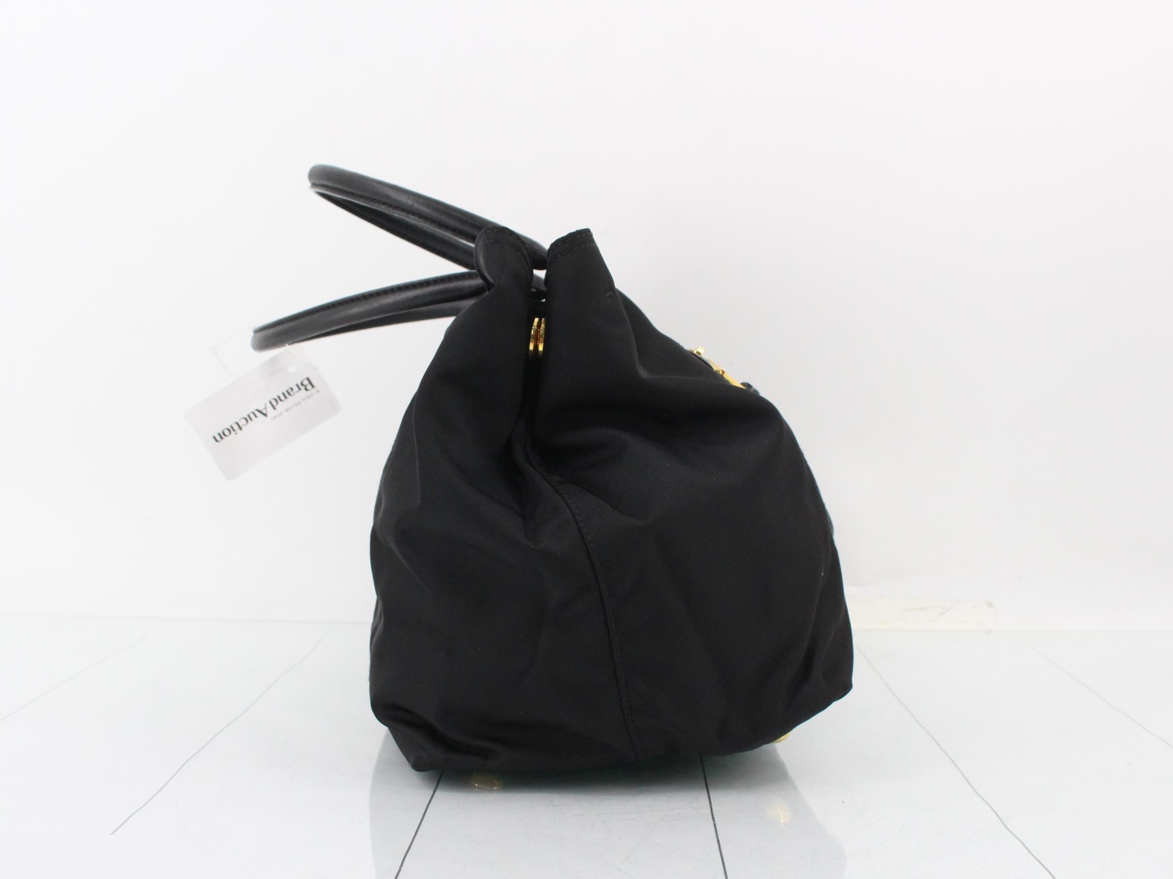Tote bag, nylon/leather, black — view 4