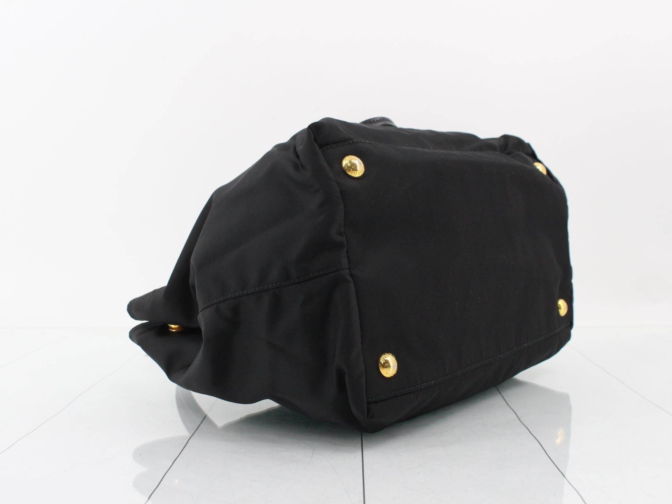 Tote bag, nylon/leather, black — view 5