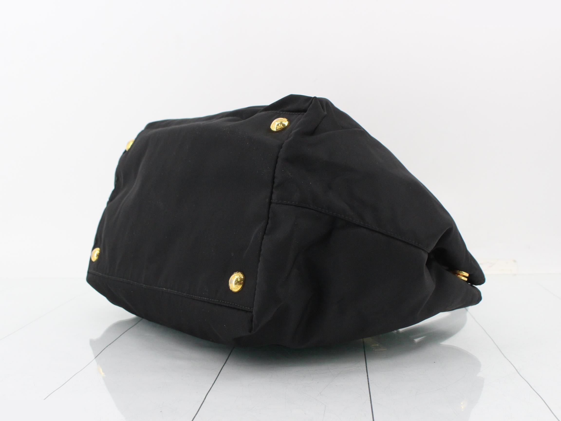 Tote bag, nylon/leather, black — view 6