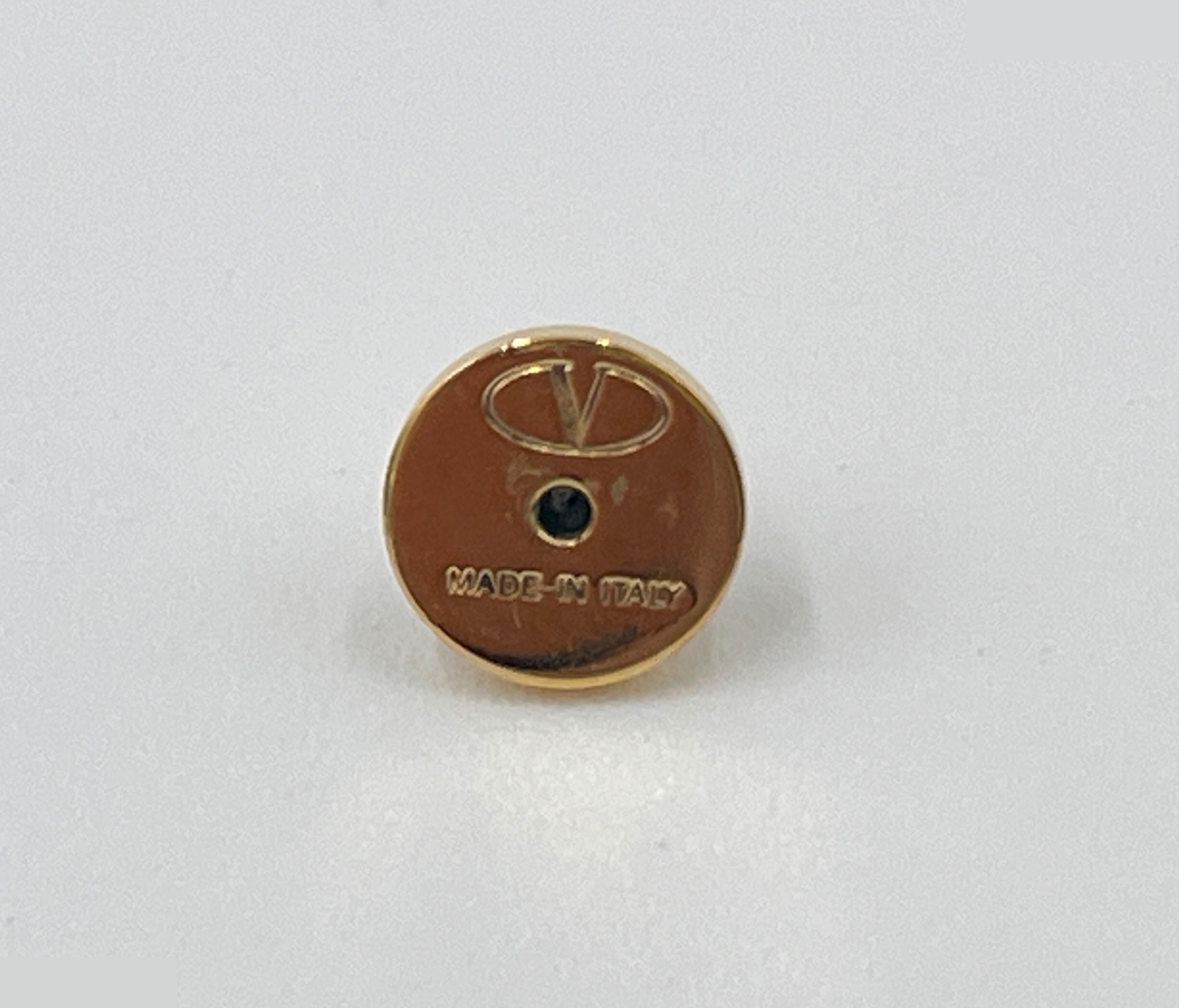 earrings, V logo signature metal earrings — view 3