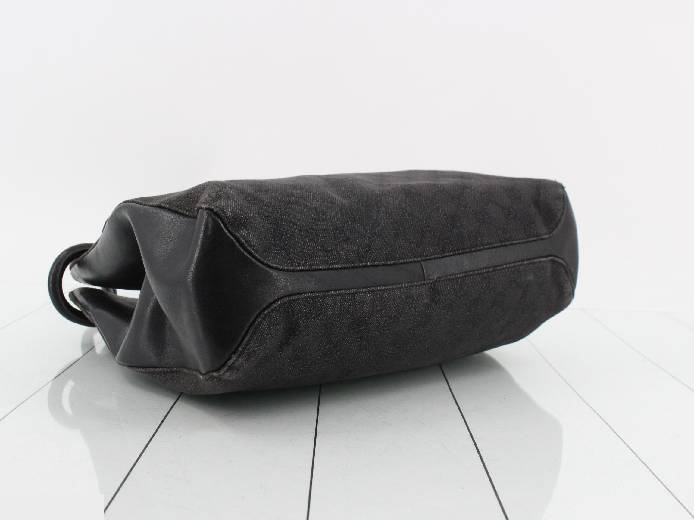 GG Canvas Shoulder Bag, Canvas x Leather, Black, 101346 — view 5