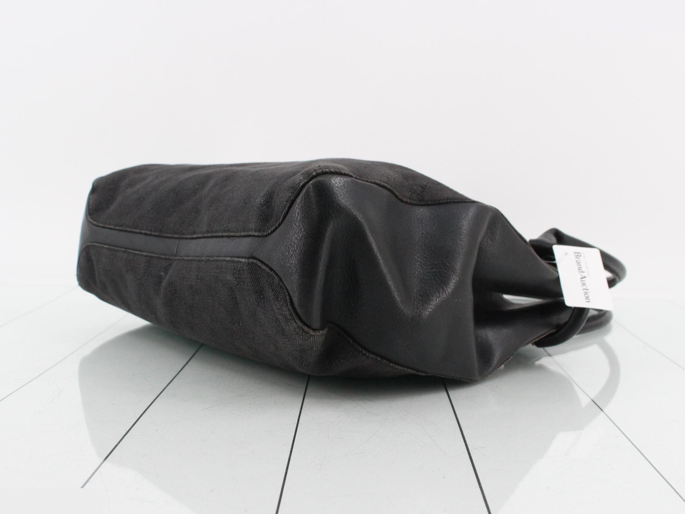 GG Canvas Shoulder Bag, Canvas x Leather, Black, 101346 — view 6